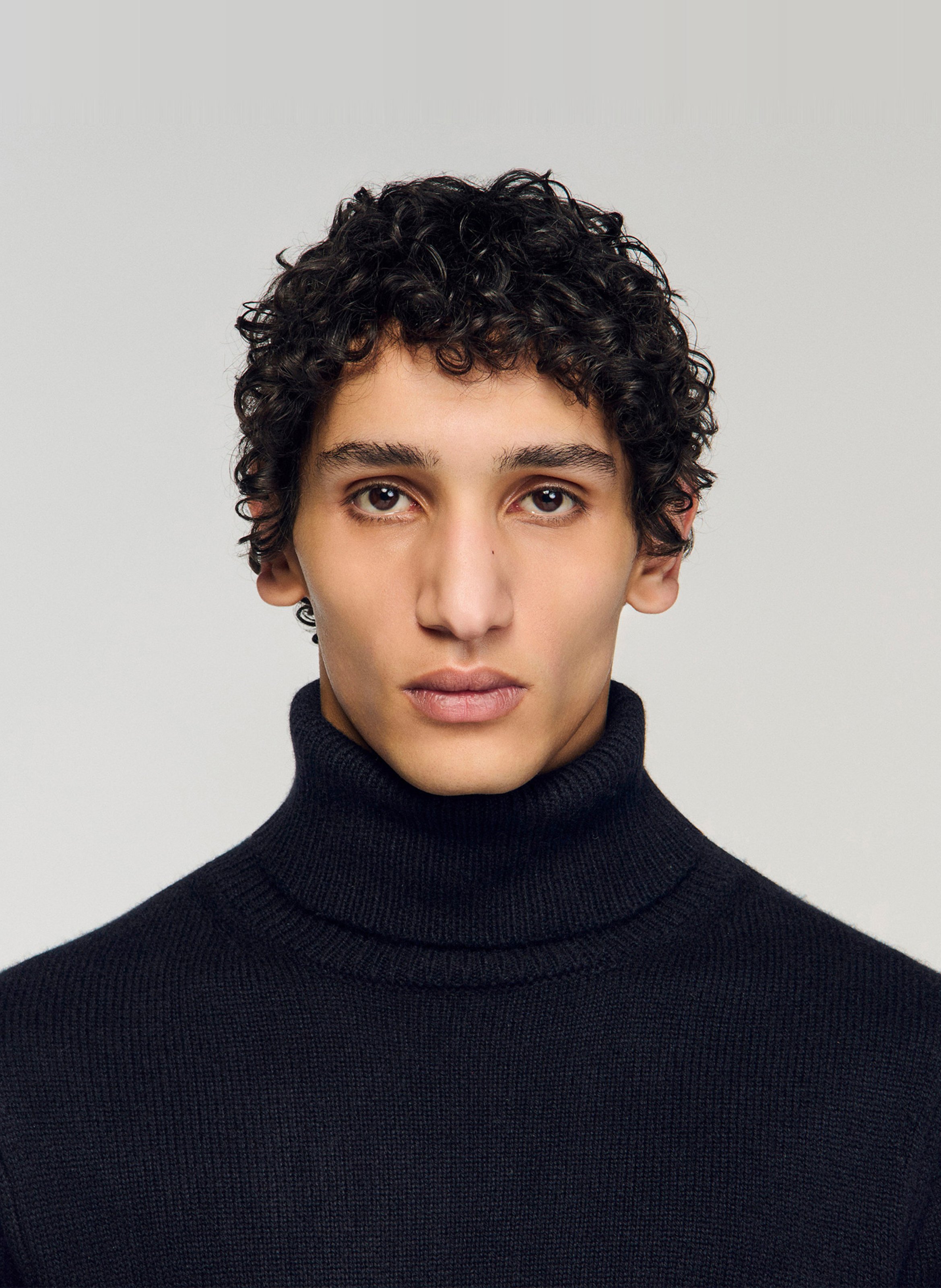 Rechte coltrui | wolblend SANDRO Zwart