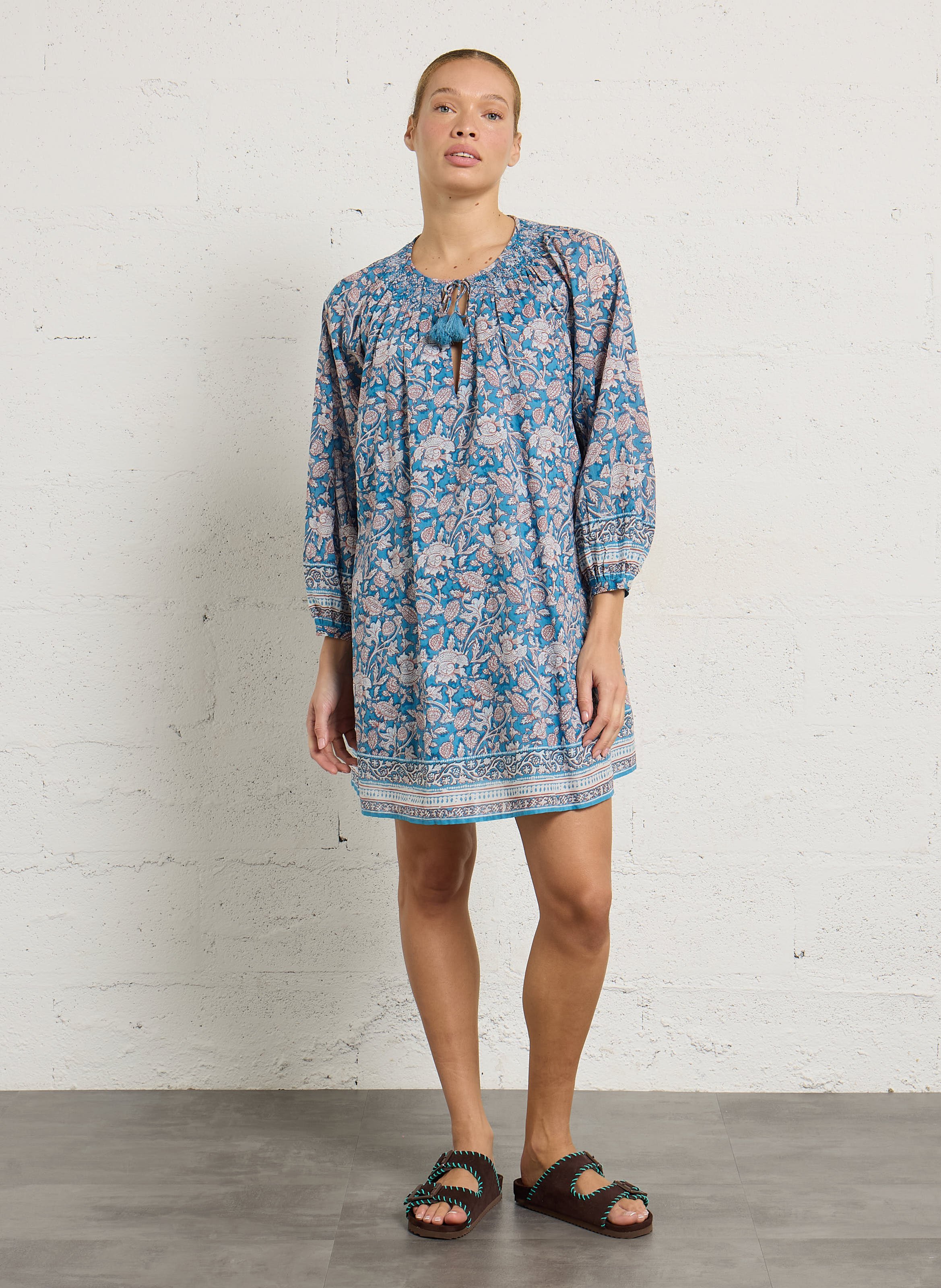 Kurzes, lockeres Bio-Baumwollkleid LOUISE MISHA Mehrfarbig