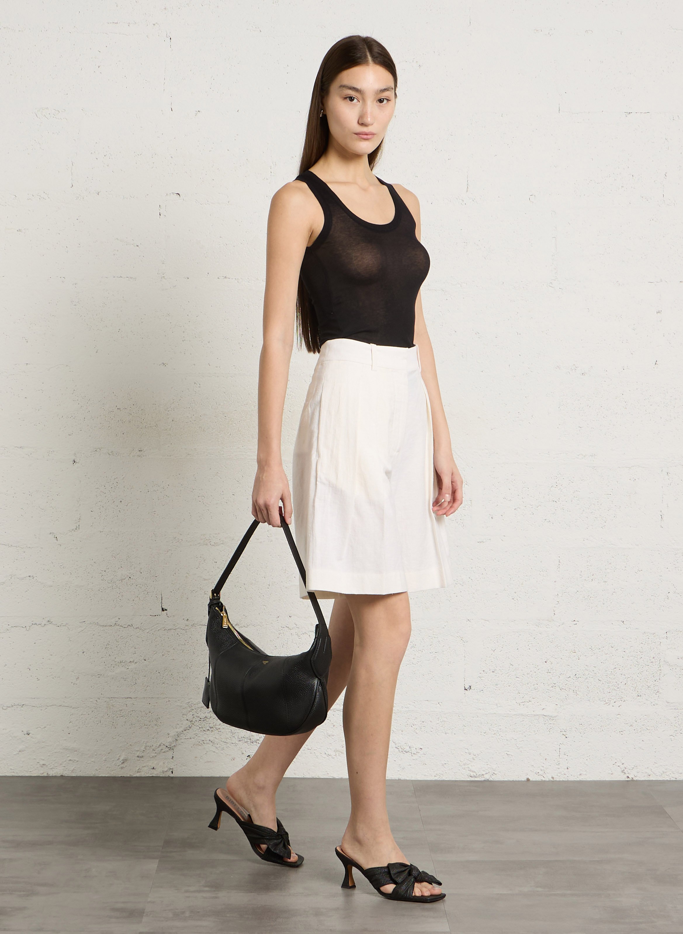 Schoudertas gedragen over de schouder van leer LANCEL Zwart