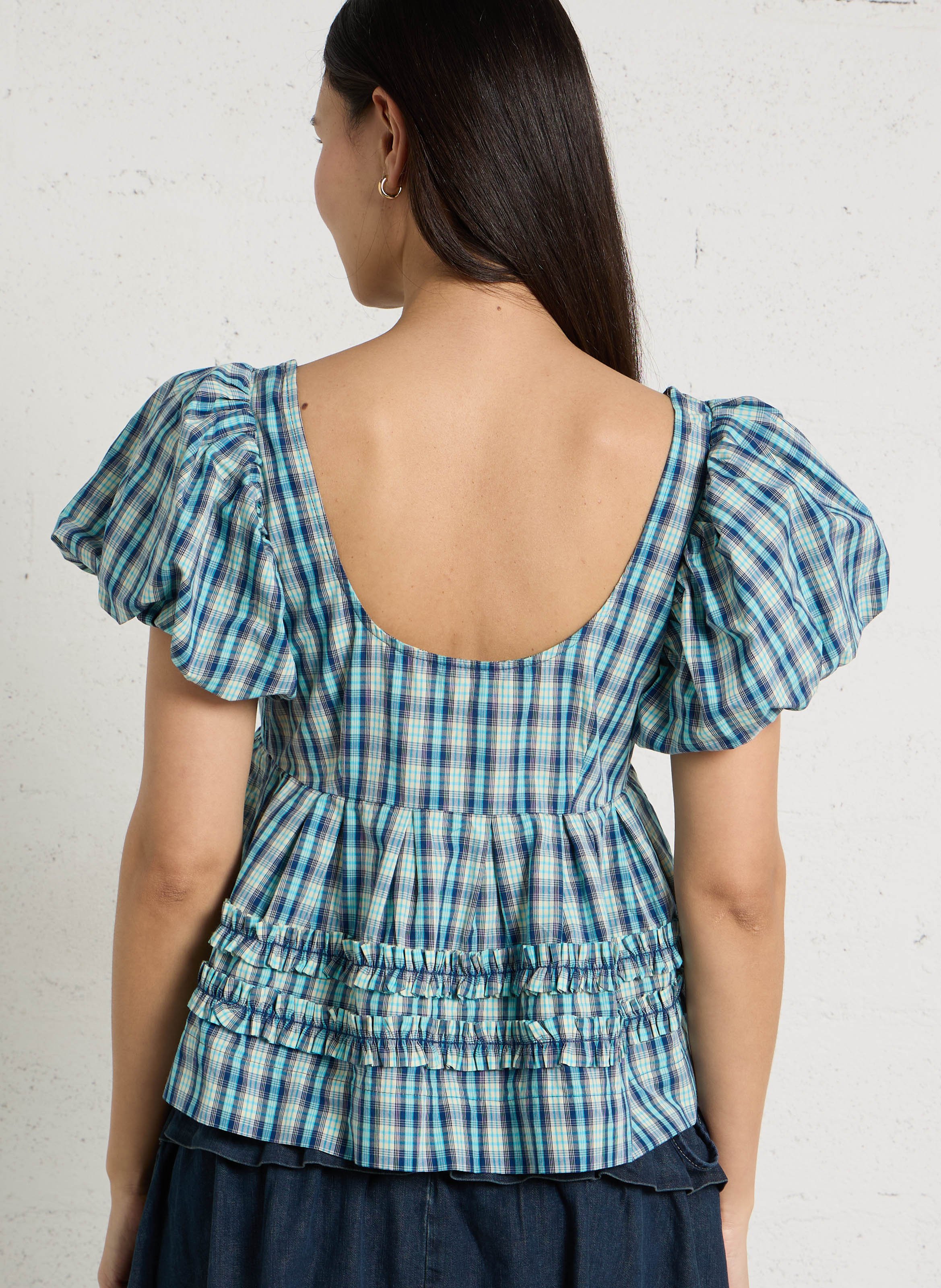 Weites Bio-Baumwolltop DAMSON MADDER Blau