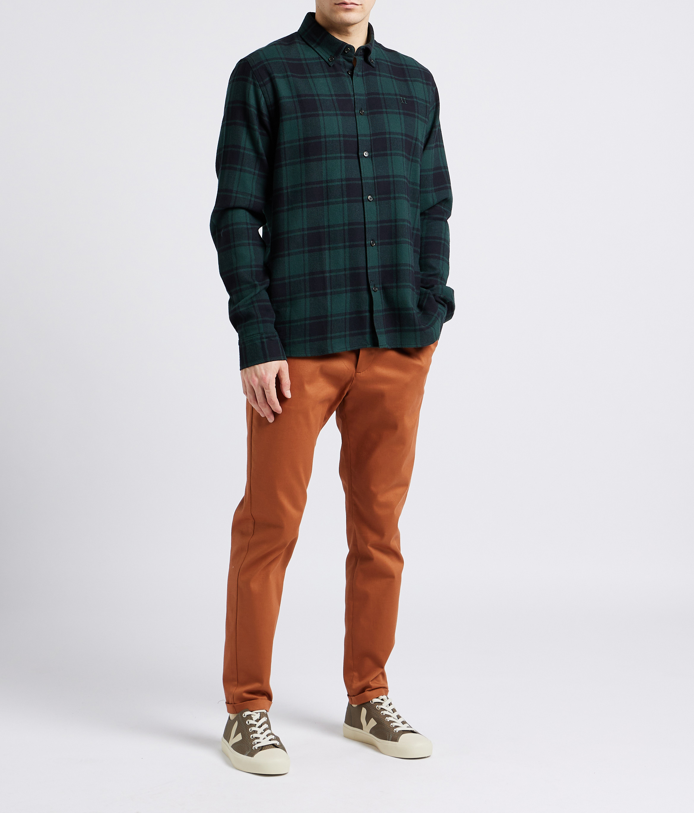 Slim-fit stretch cotton chinos LES DEUX Orange
