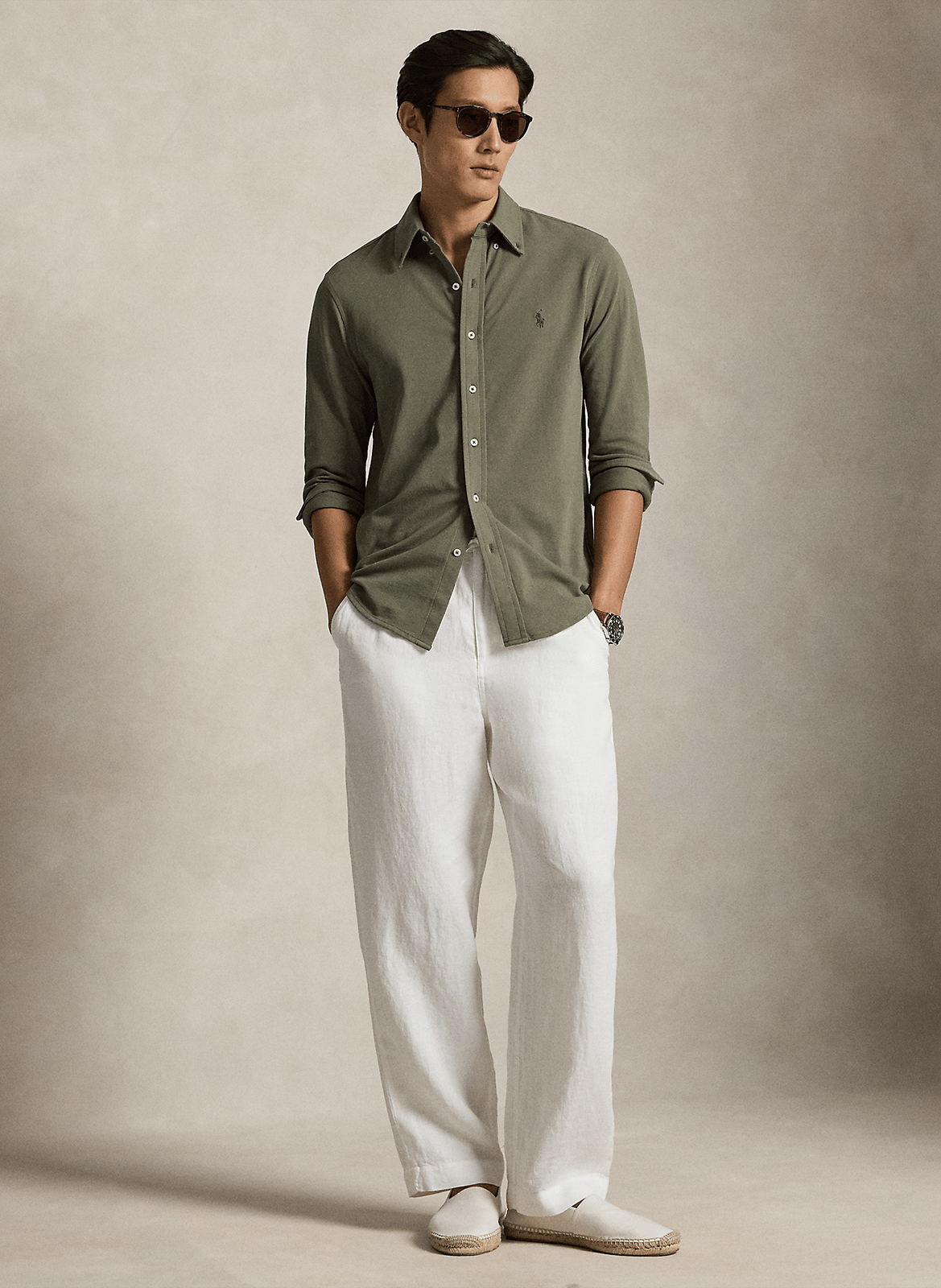 Anliegende Bluse aus Strick | Grun POLO RALPH LAUREN Herren