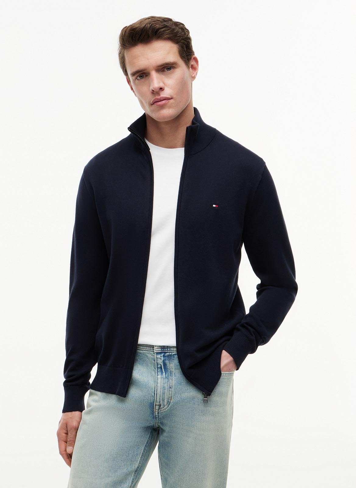 Sleeveless denim shirt with classic collar TOMMY HILFIGER Blue