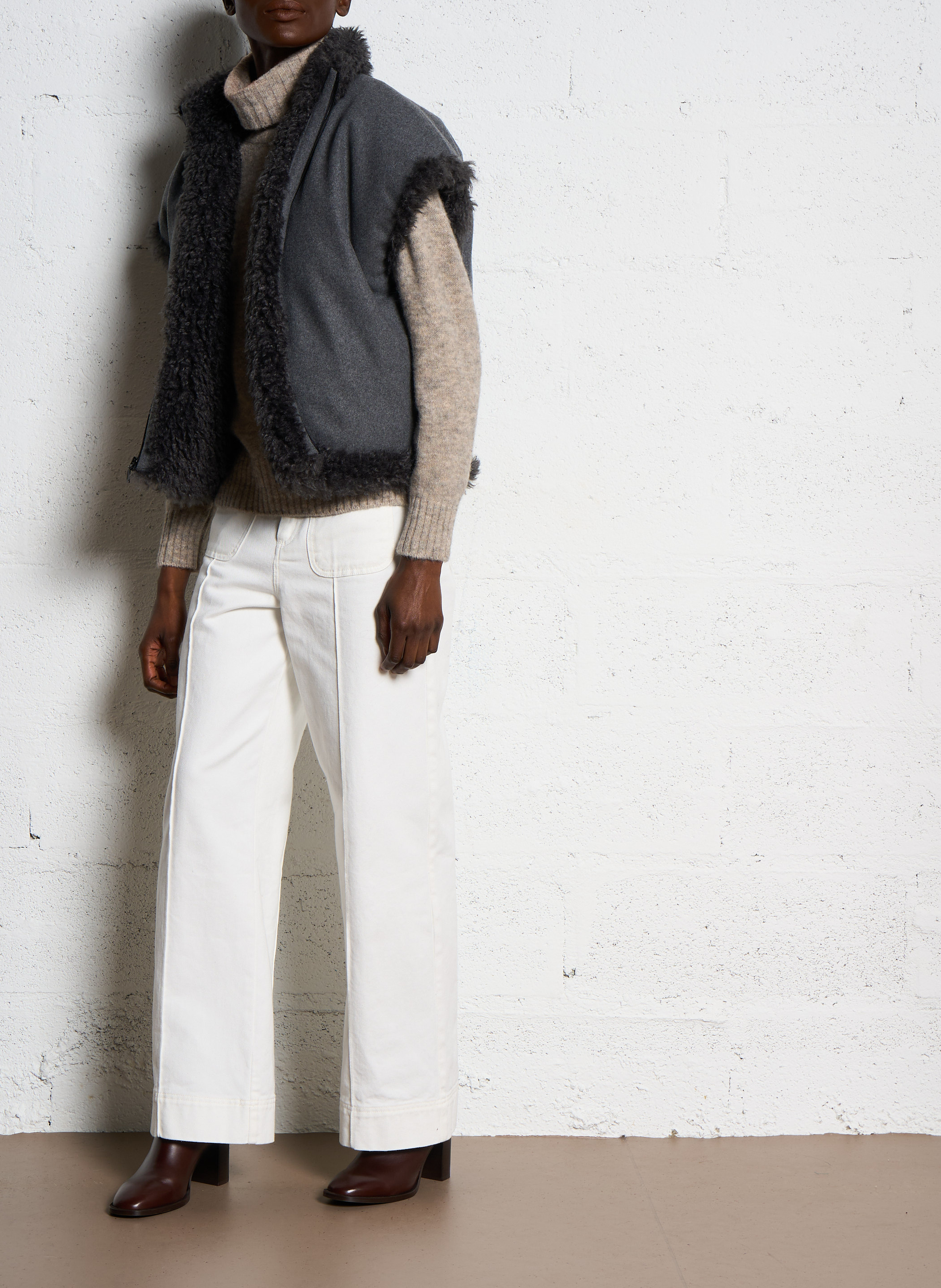 Grote katoenen jeans SOEUR Wit