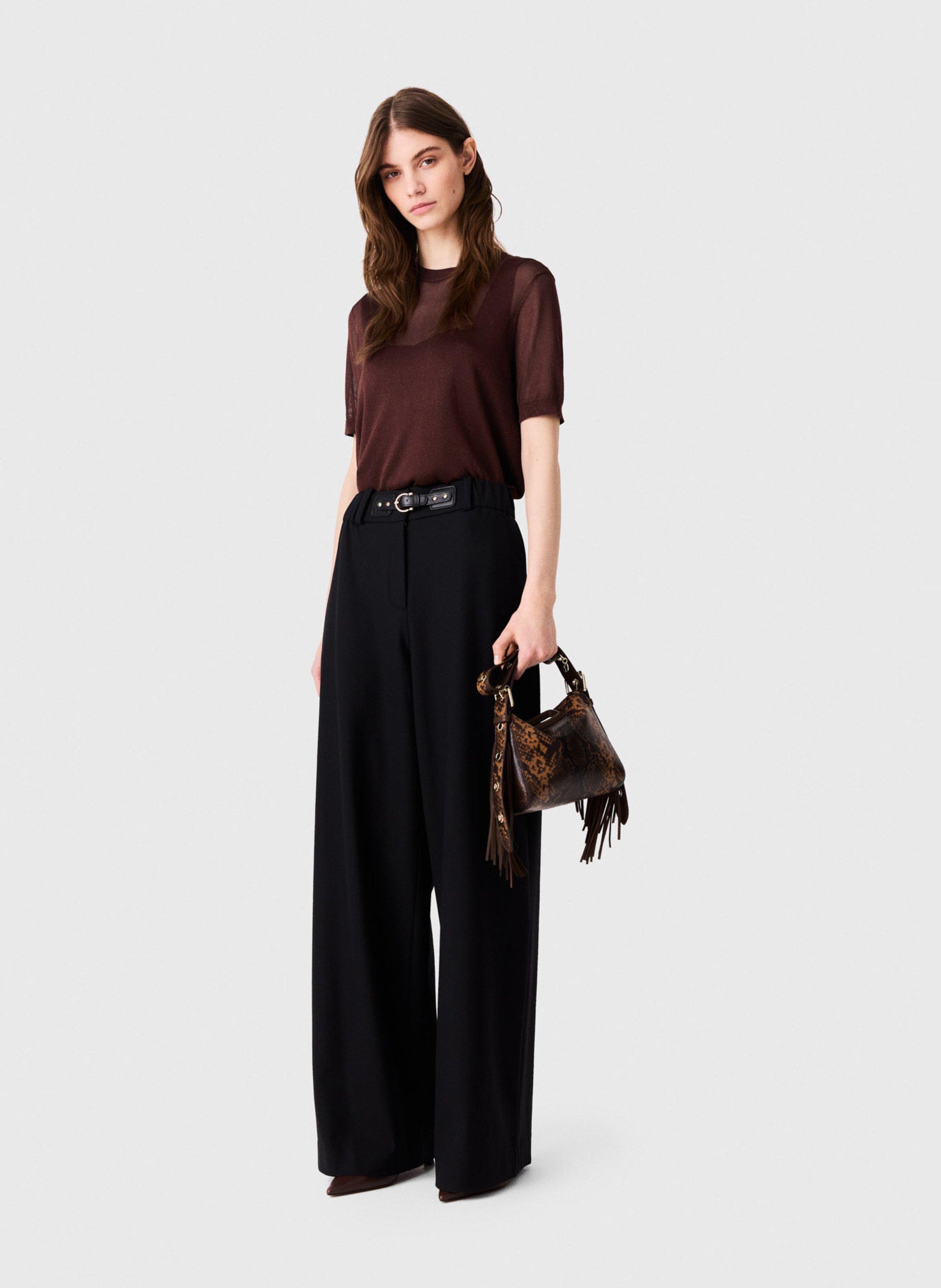 Pantalon large MAJE Noir