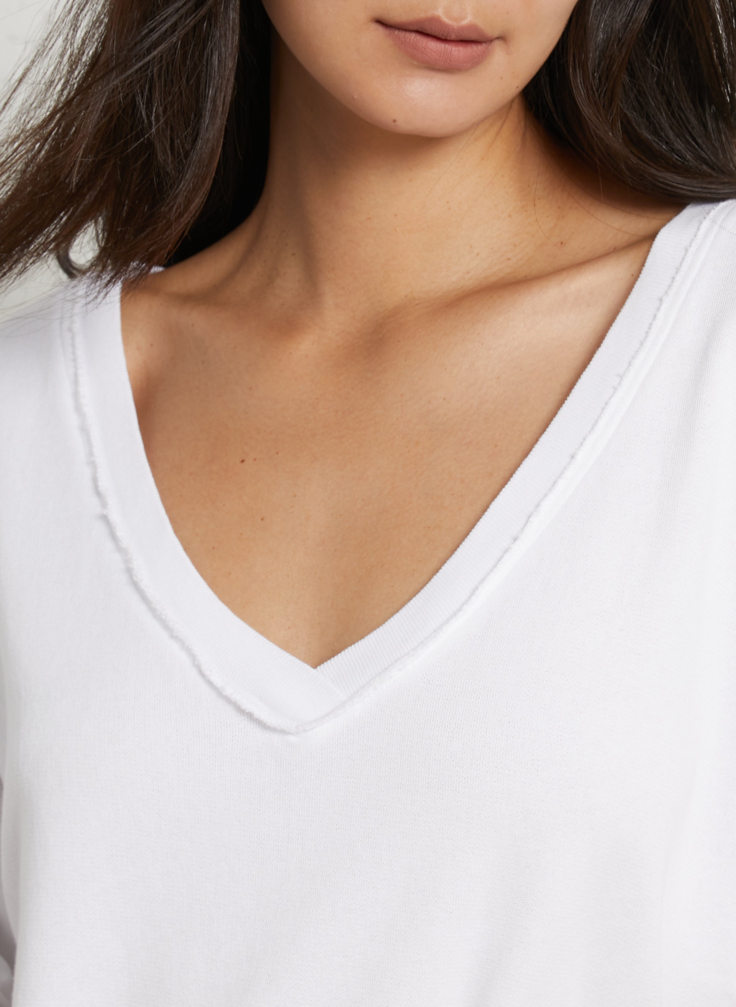 Robe ample uni col V AMERICAN VINTAGE Blanc