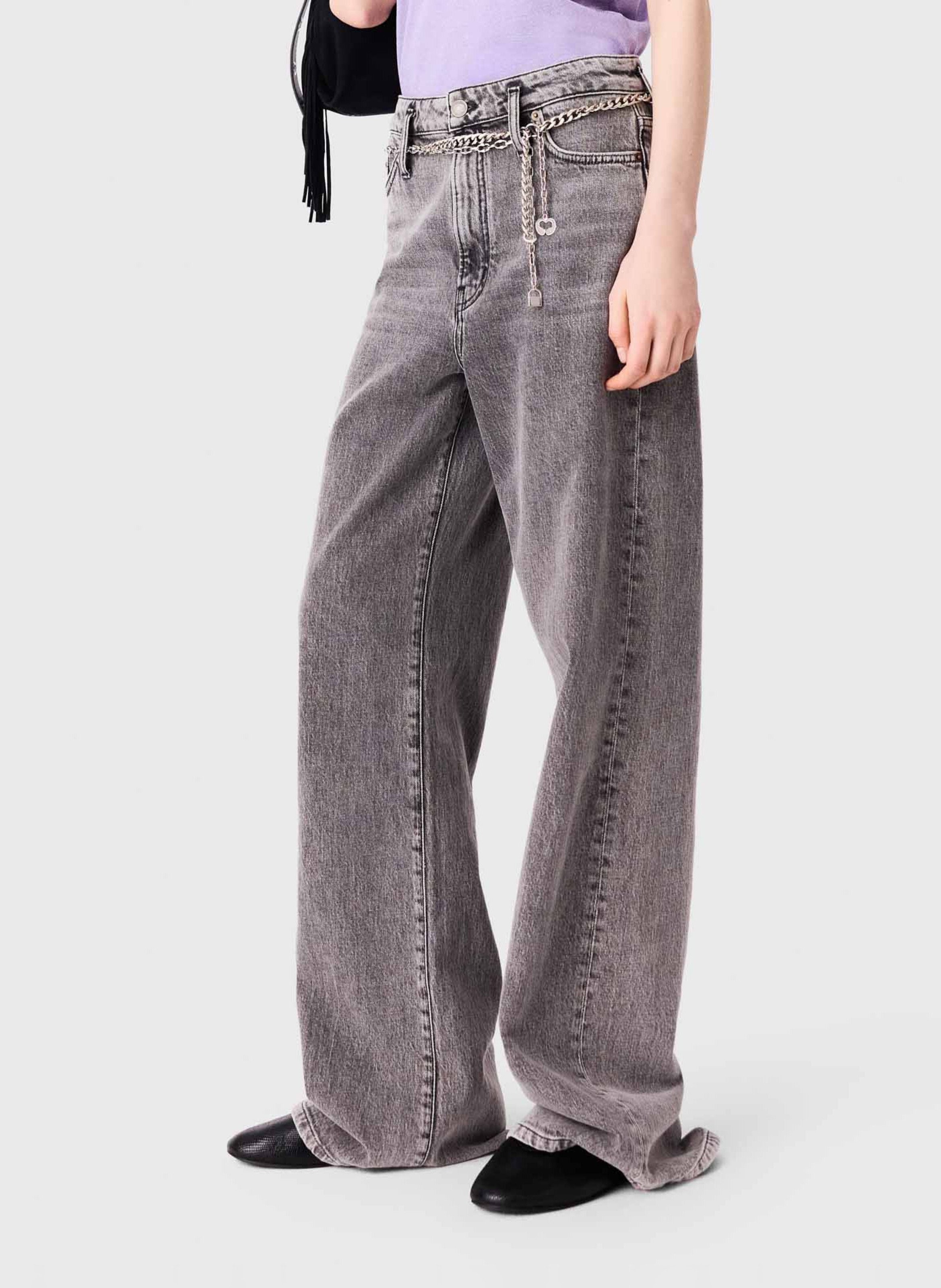 Rechte jeans - katoenblend MAJE Grijs