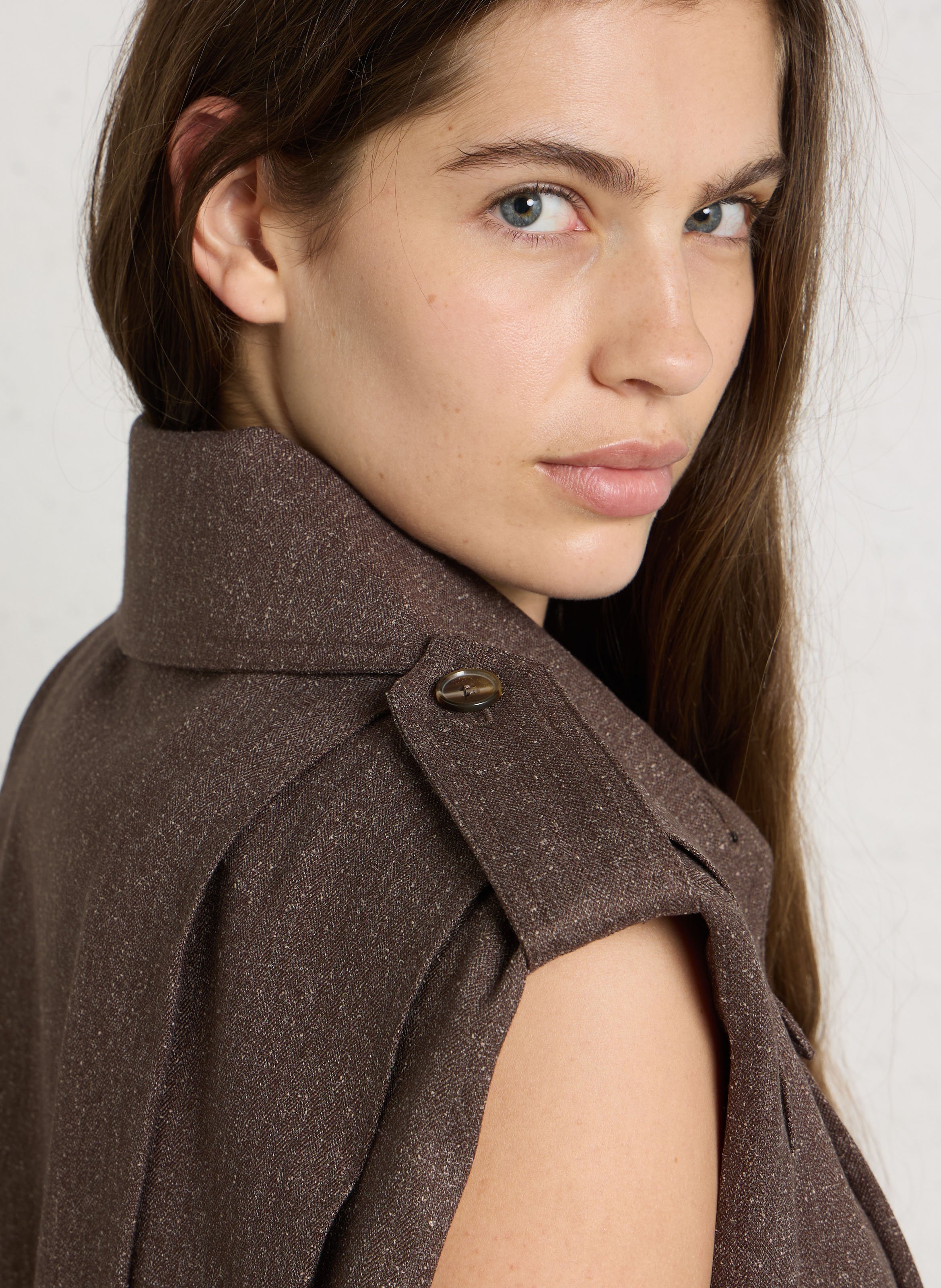 Straight-cut jacket with classic collar IMPERIAL Brown