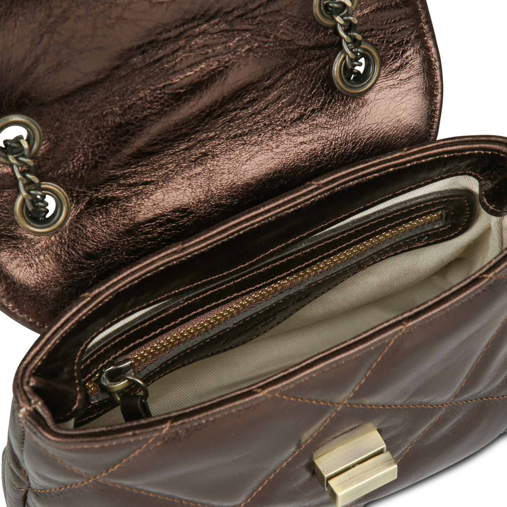Leather shoulder bag MAISON 123 Brown