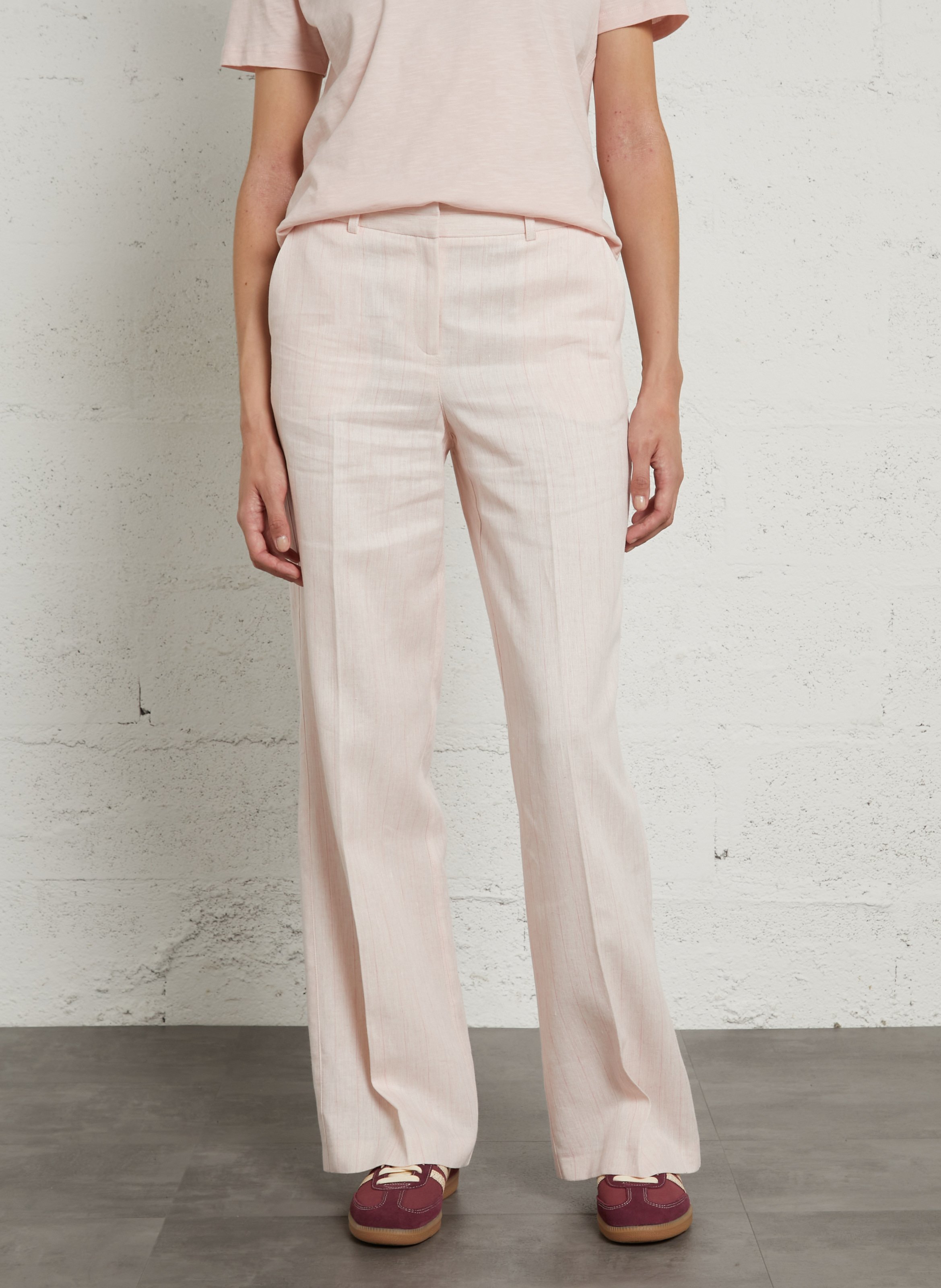 Wide-leg Striped Cotton Blend Pants MAISON 123 Pink
