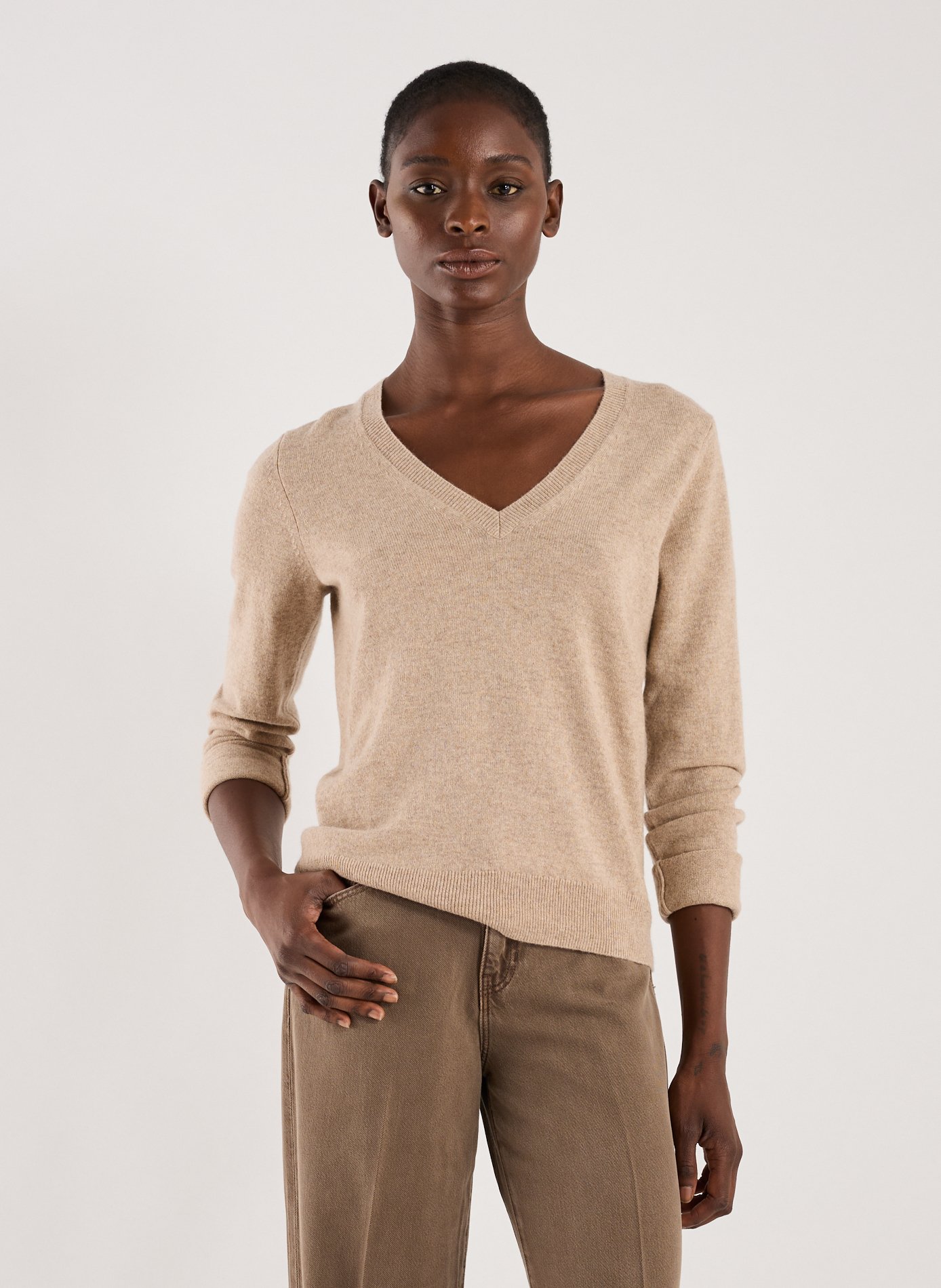 Cashmere sweater AU PRINTEMPS PARIS Beige