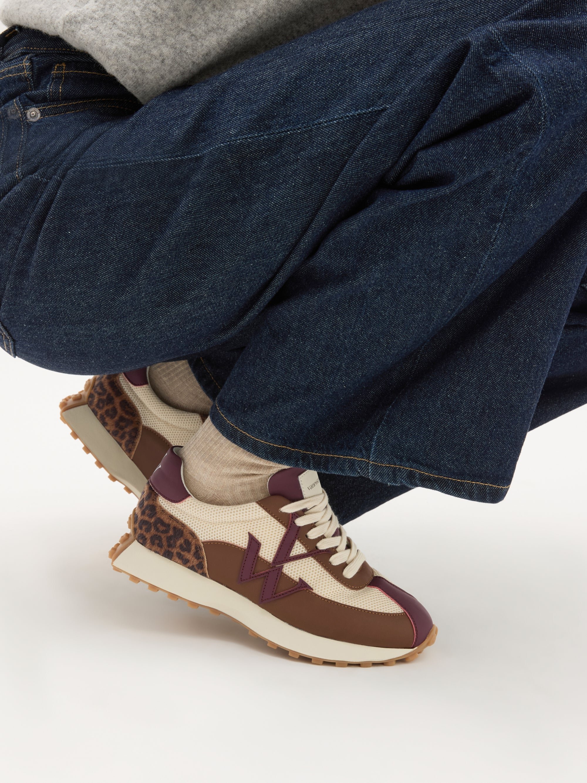 Sneakers with monogram on running sole VANESSA WU Brown