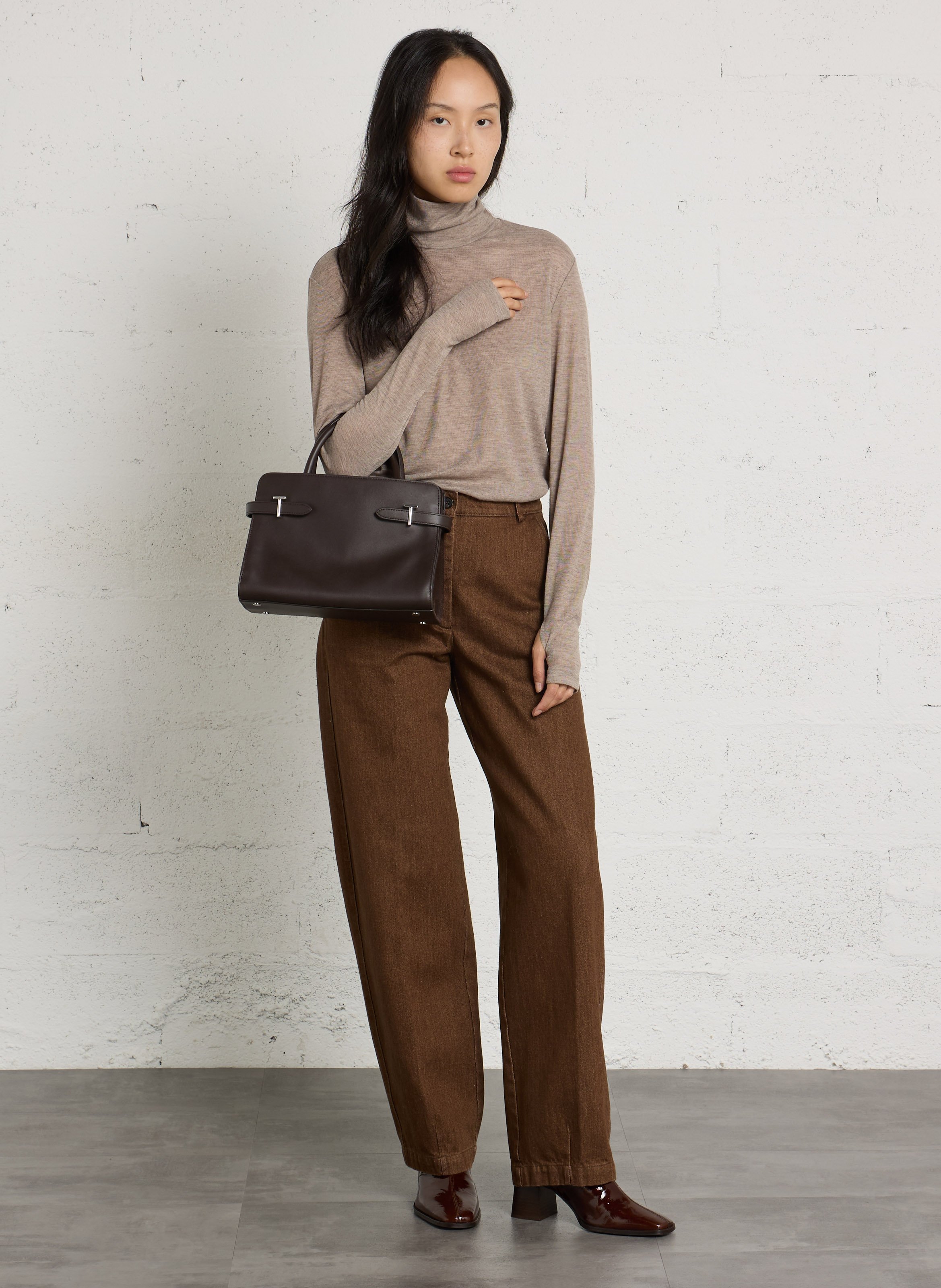 Sac à main en cuir LE TANNEUR Marron