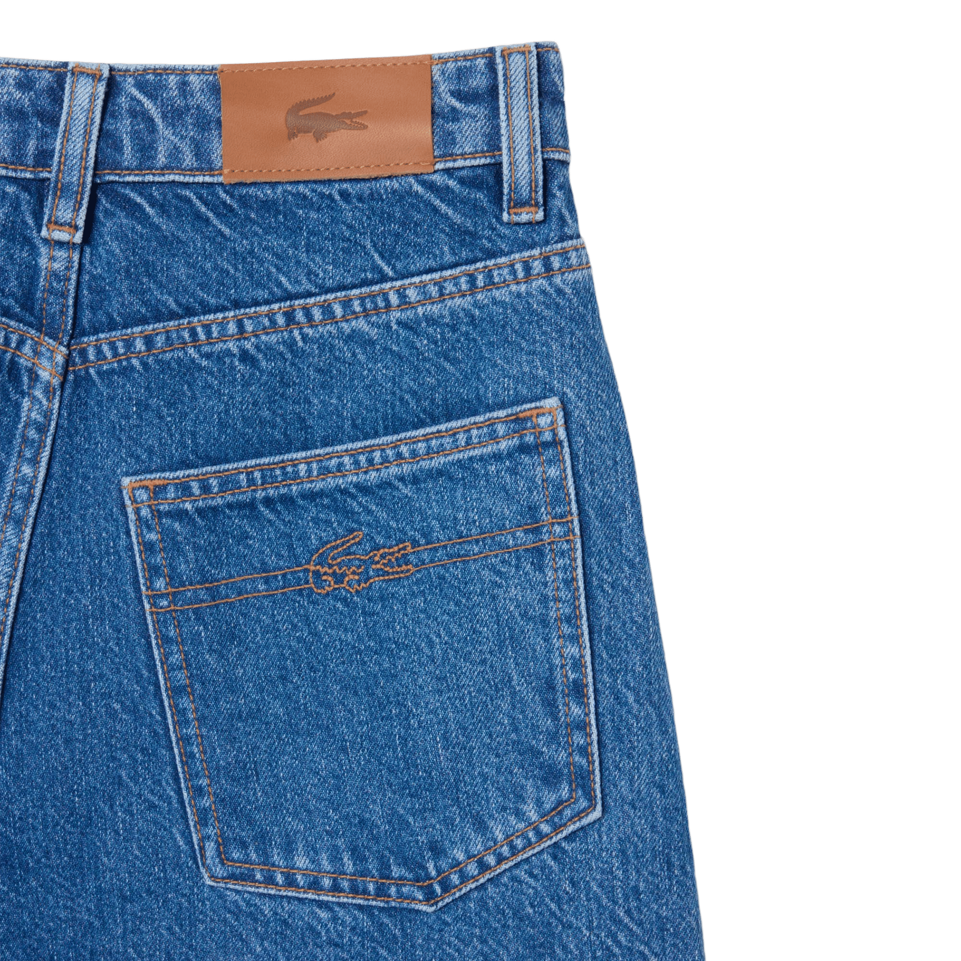 Weite High Waist Jeans aus Baumwolle LACOSTE Blau