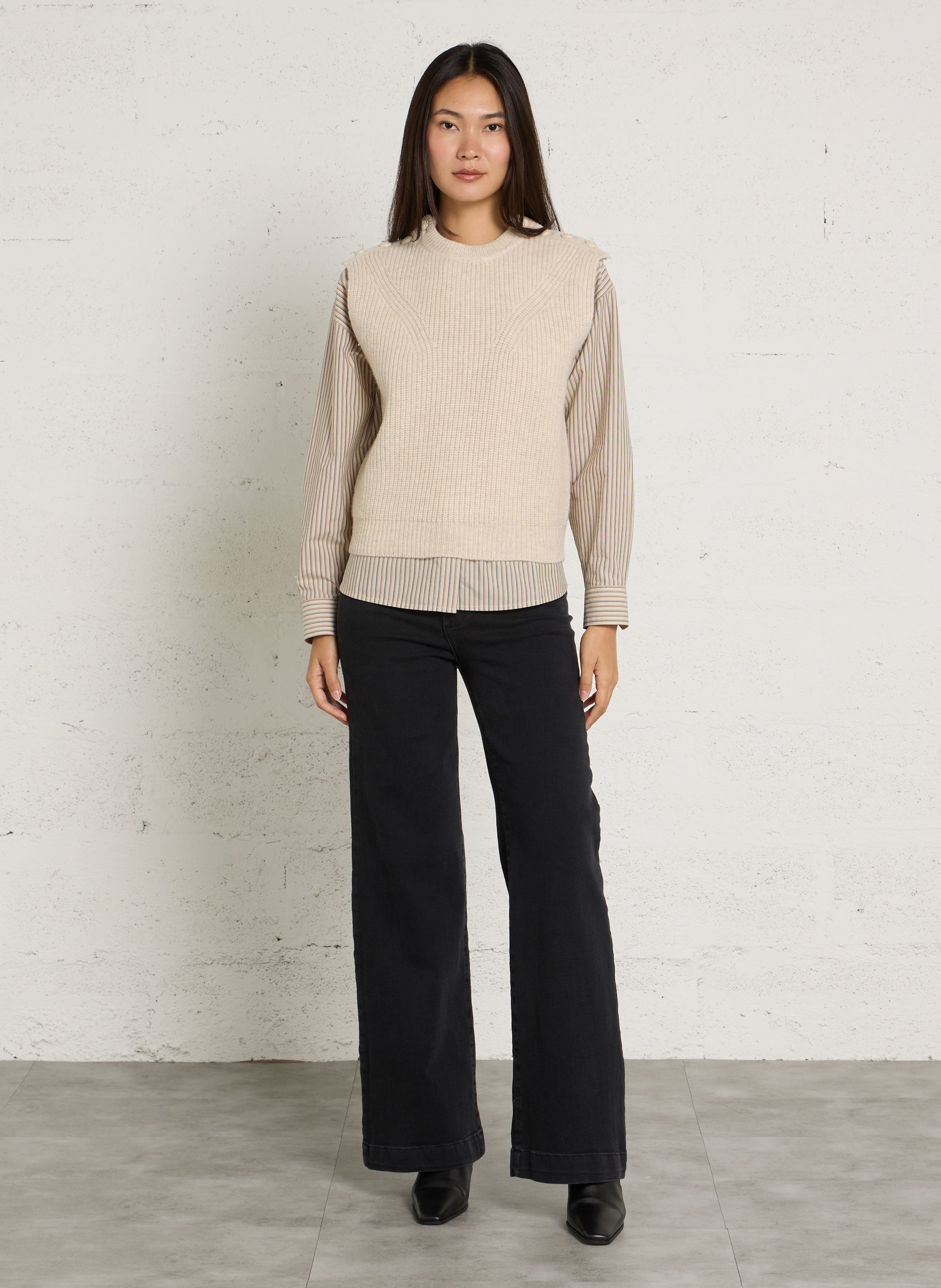 Gerader Jeans aus Baumwollmischung MAISON HOTEL Blau