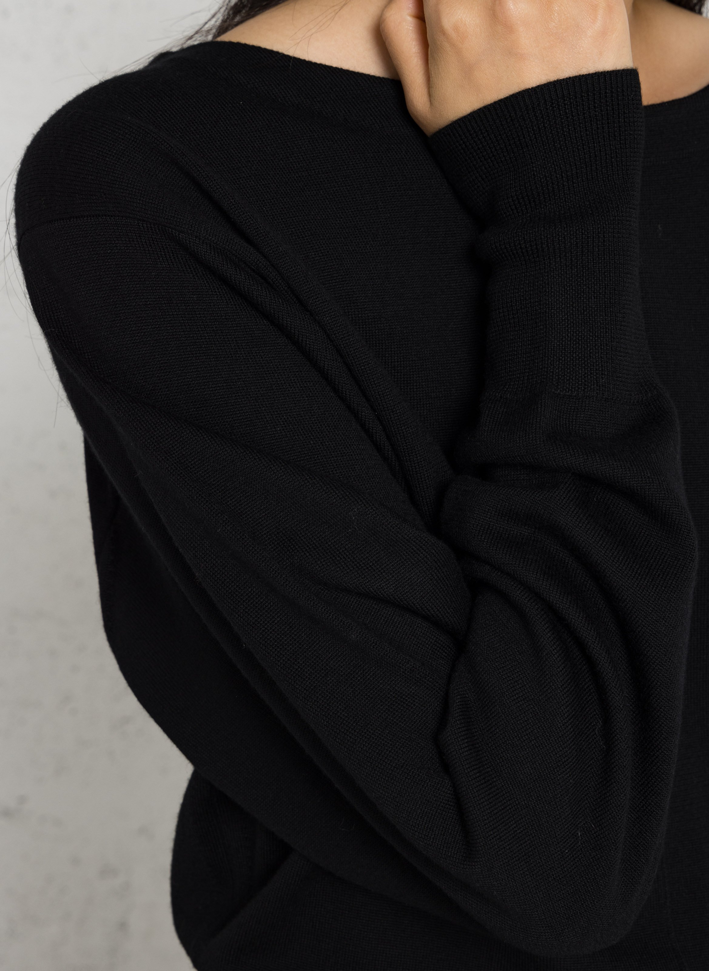 Robe longue en laine SOEUR Noir