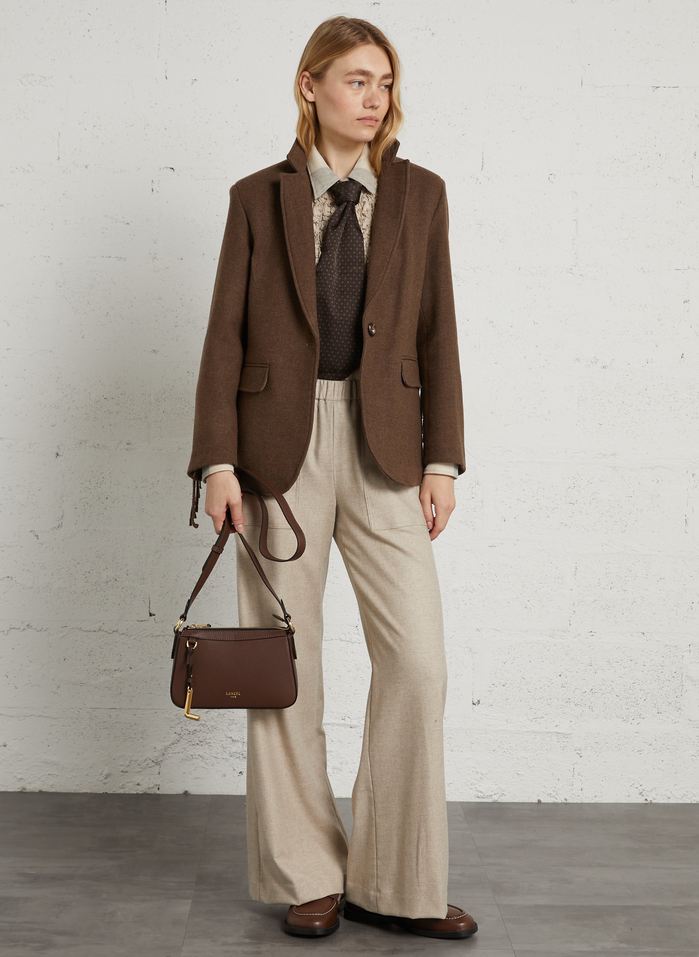 Dori leather shoulder bag LANCEL Brown
