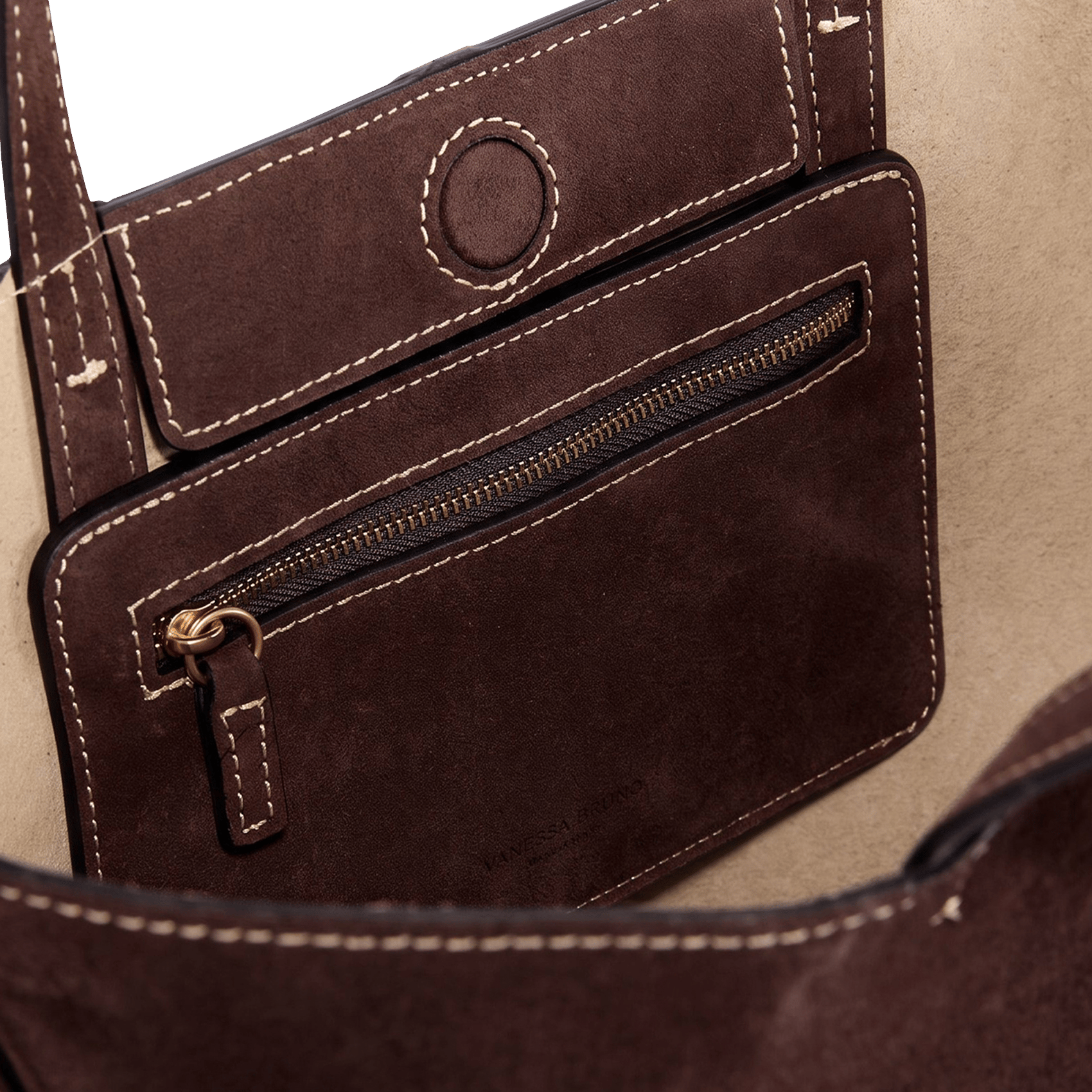 Suede tote bag VANESSA BRUNO Brown
