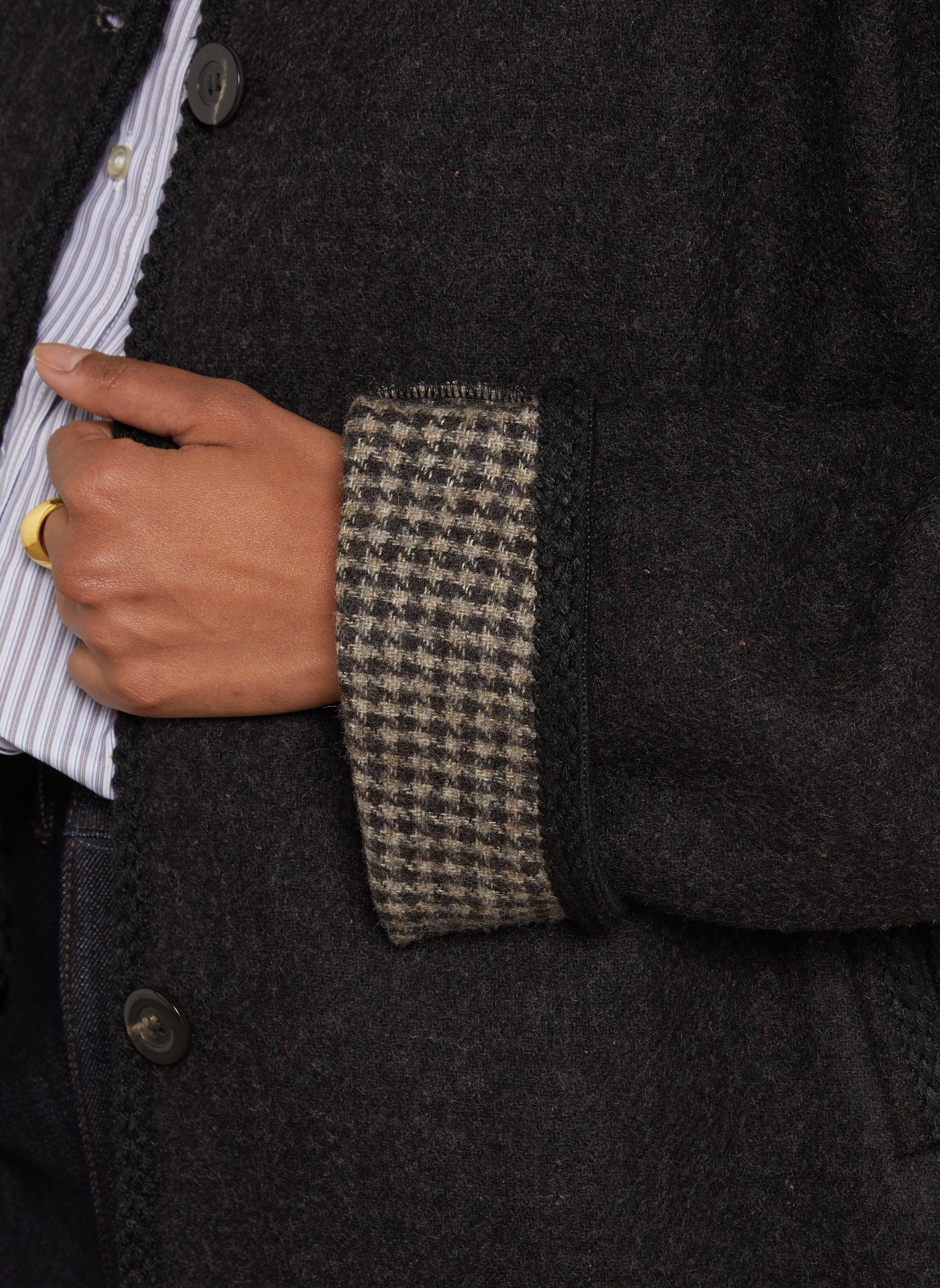 Veste ample en laine mélangée HOD PARIS Noir