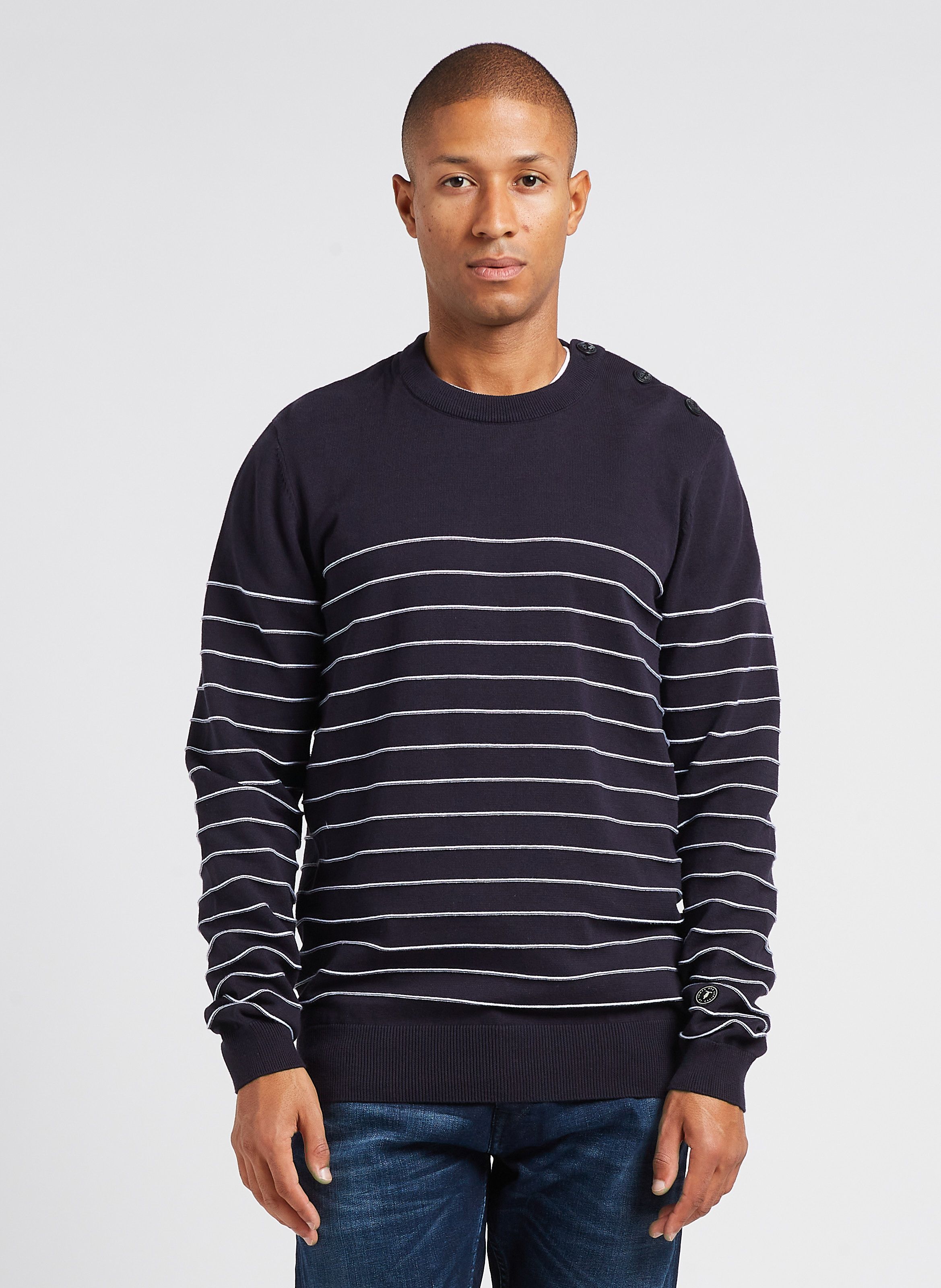 Pull coton cheap homme col rond