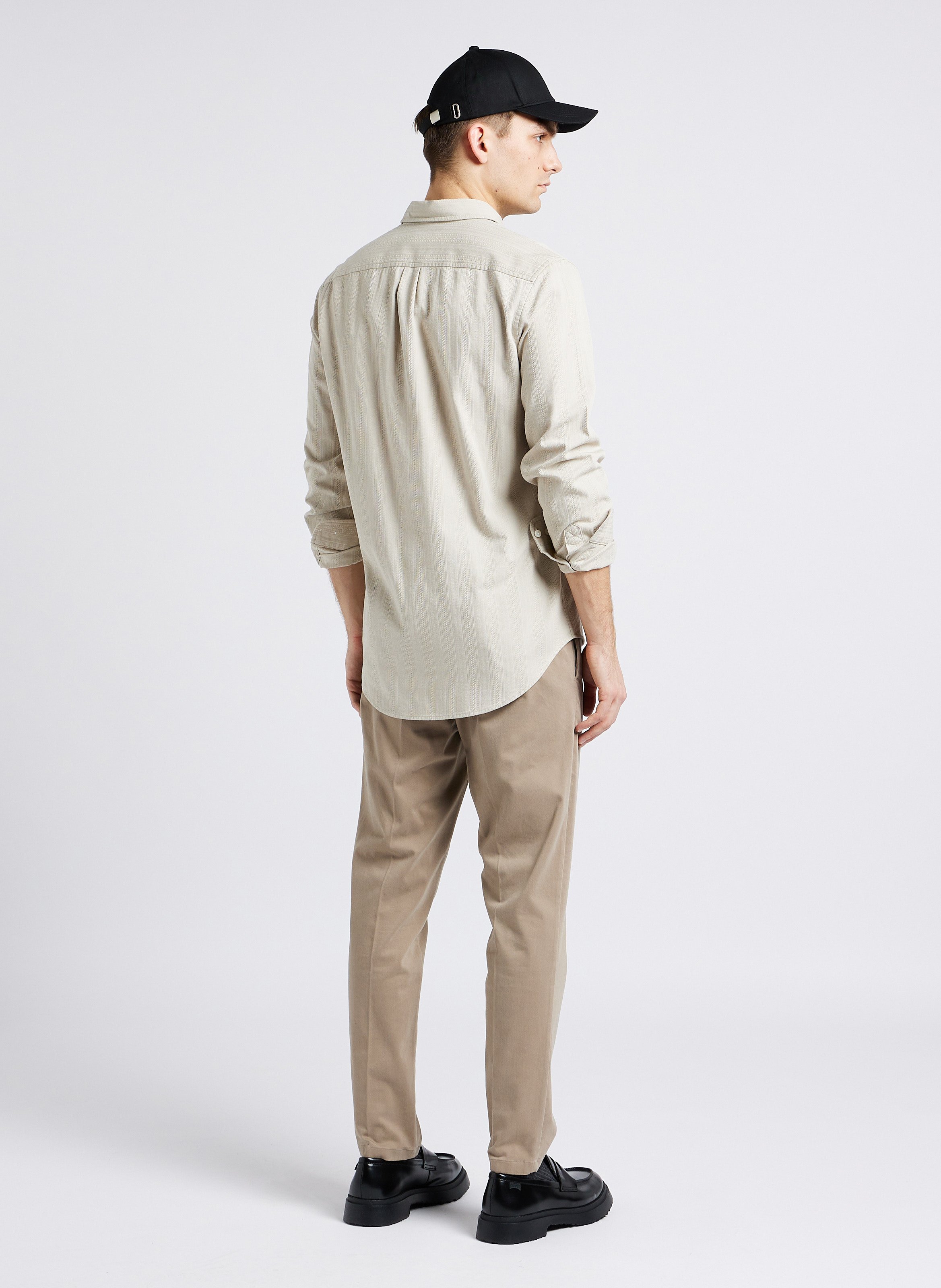 Chemise regular col classique en coton mélangé SAMSOE SAMSOE Beige