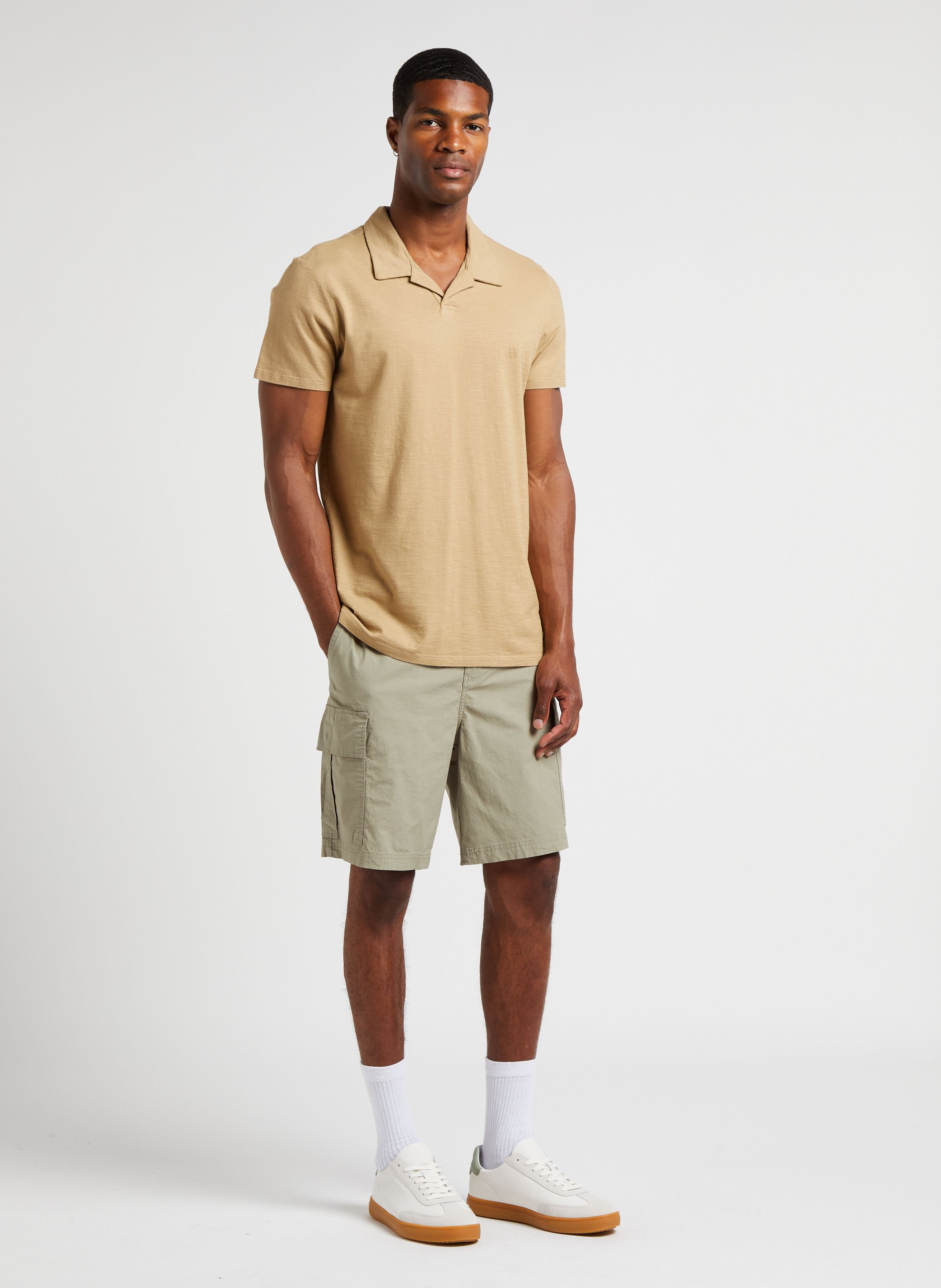 Cotton-blend cargo shorts SELECTED Grey