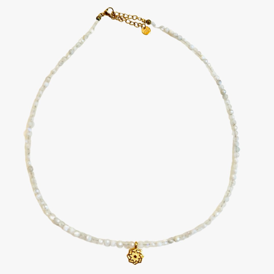 Moonstone necklace GINANDGER White