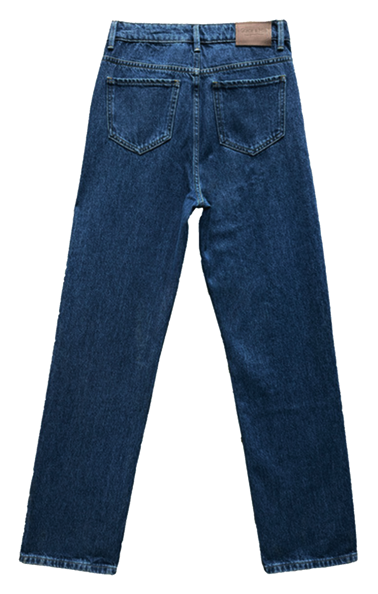 Jean droit taille haute en coton GRACE ET MILA Bleu