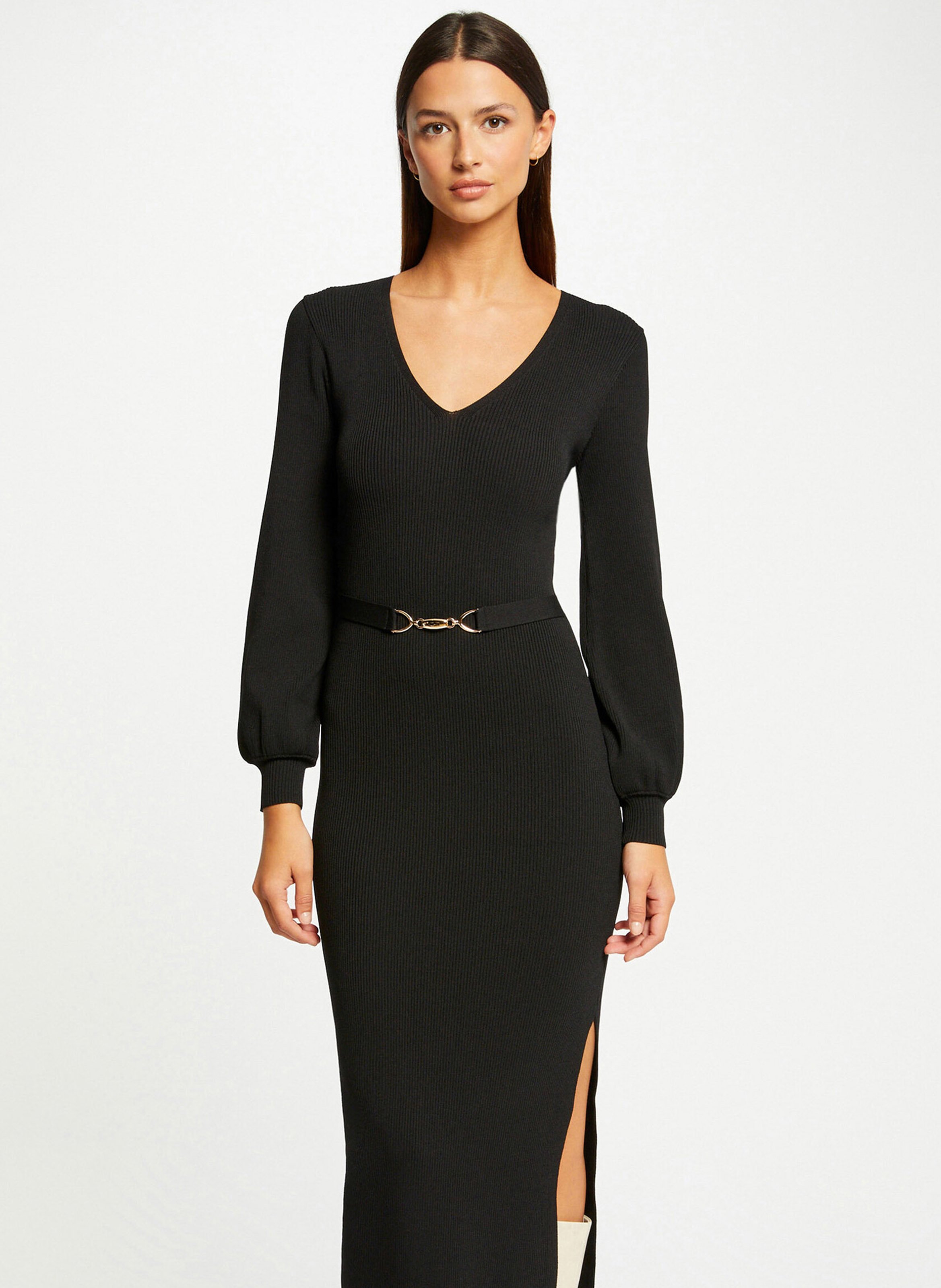 Beate - Langes Strickkleid MORGAN Schwarz