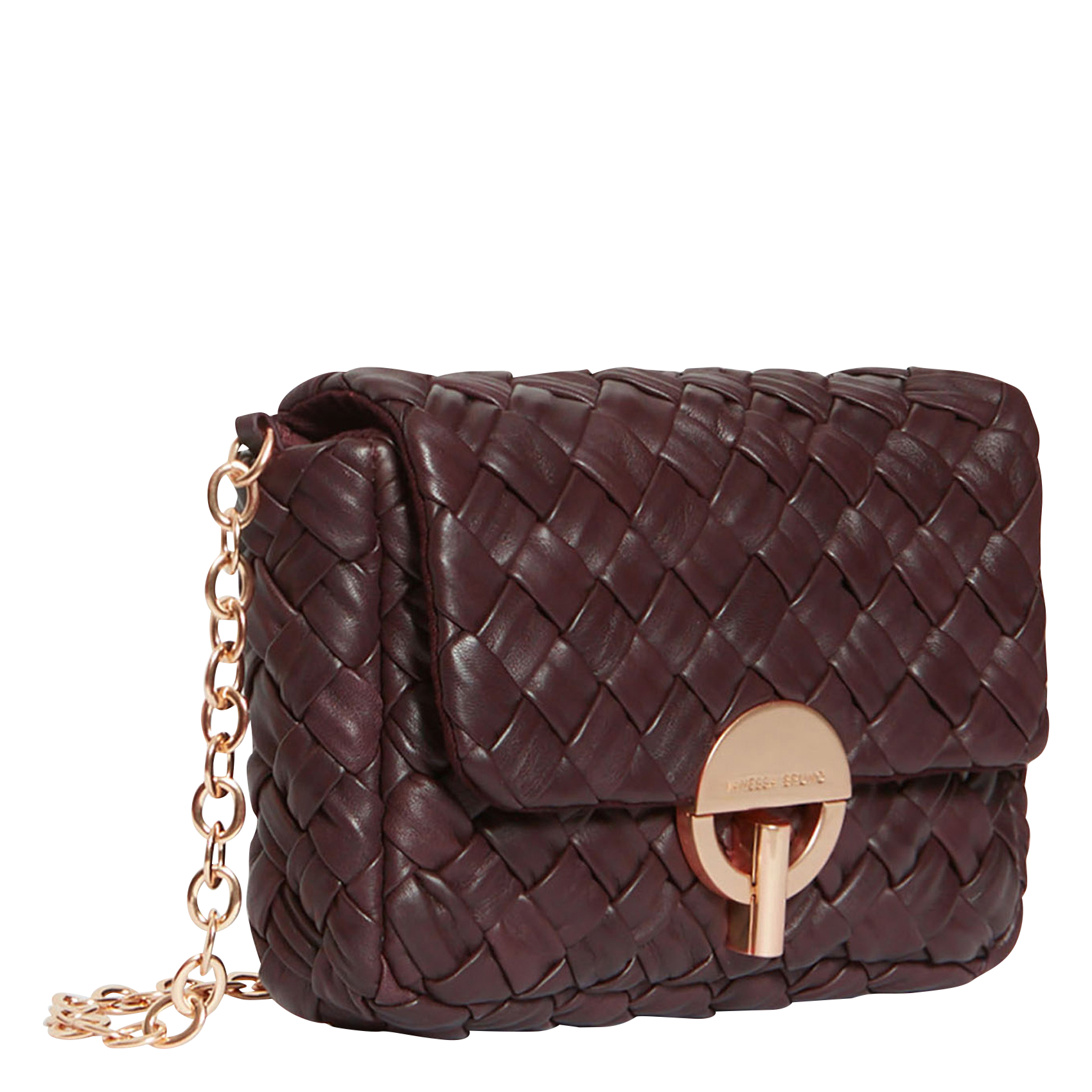 Braided leather shoulder bag VANESSA BRUNO Brown