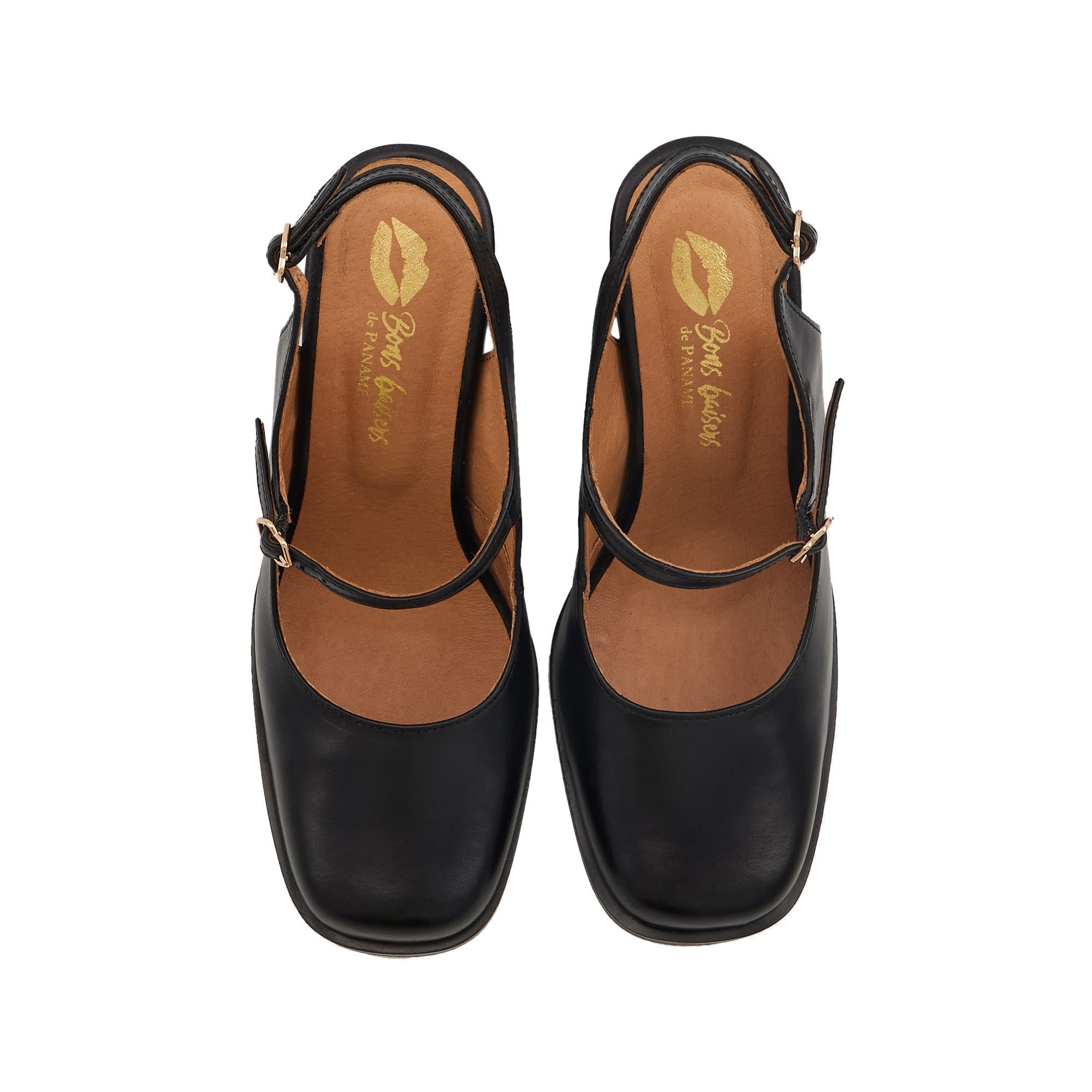 Leather Mary Janes BONS BAISERS PARIS Black
