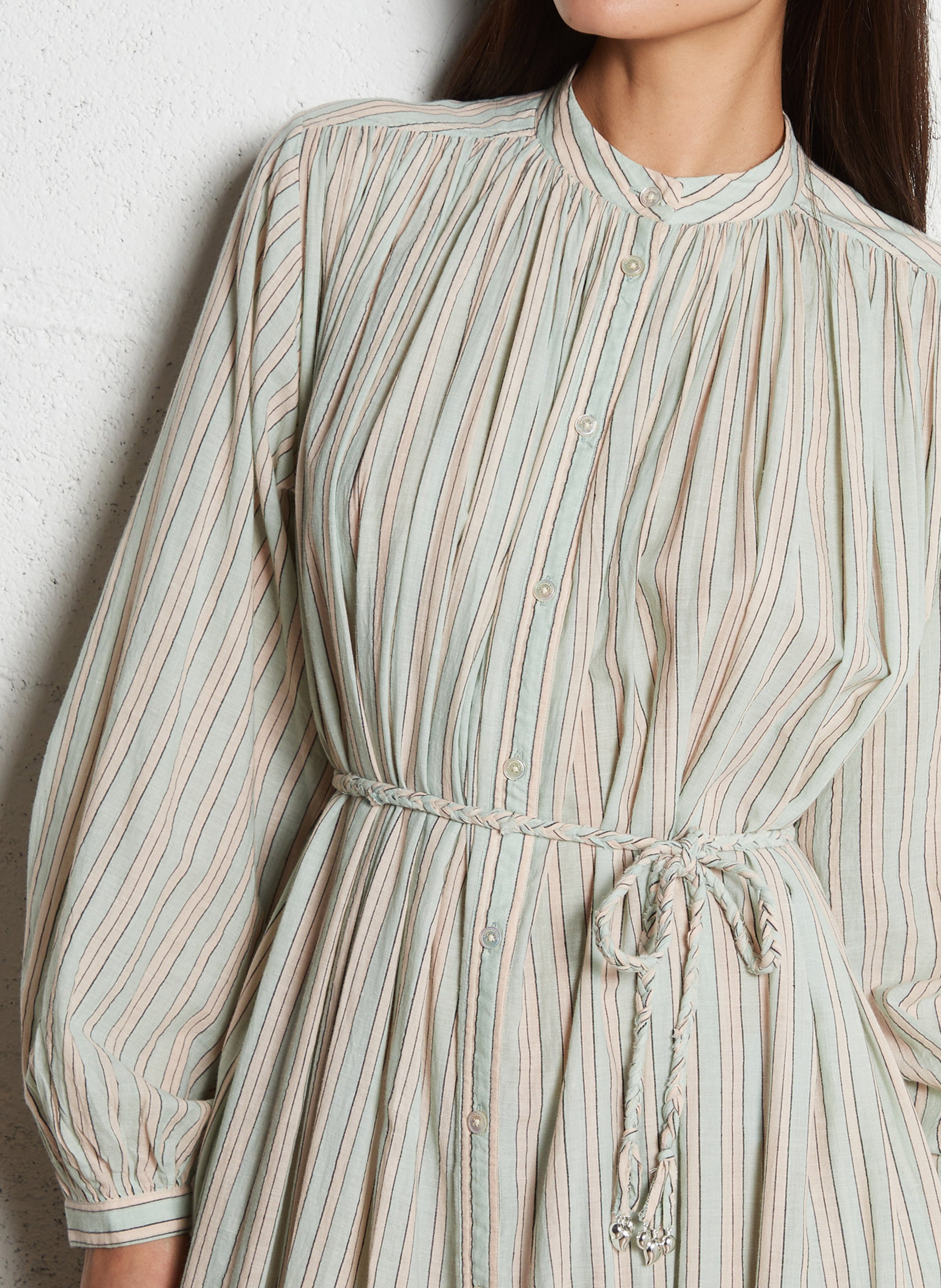 Gestreiftes Maxikleid aus Baumwolle LAURENCE BRAS Blau