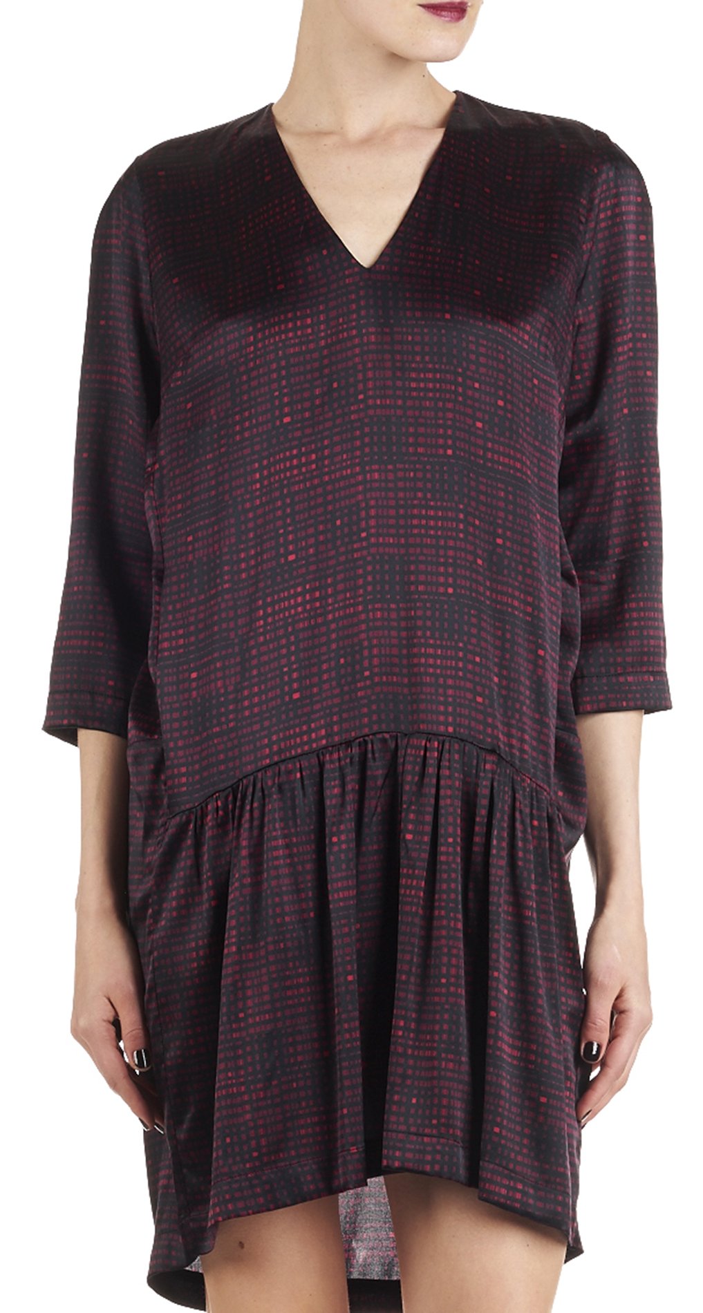 Stretch silk dress ATTIC AND BARN Brown