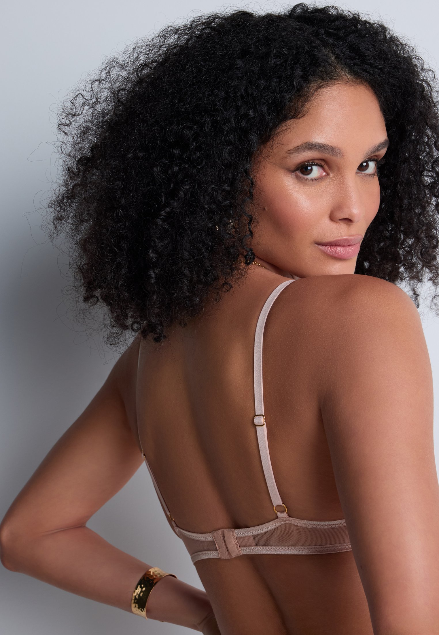 A la Folie kohl black underwired triangle bra AUBADE Beige