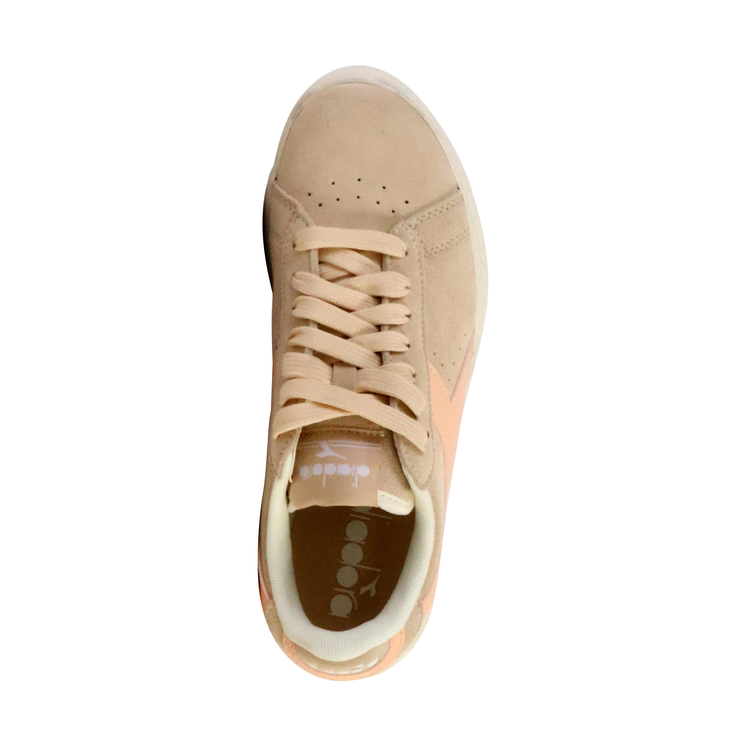 Waxed suede leather low-top sneakers DIADORA Beige