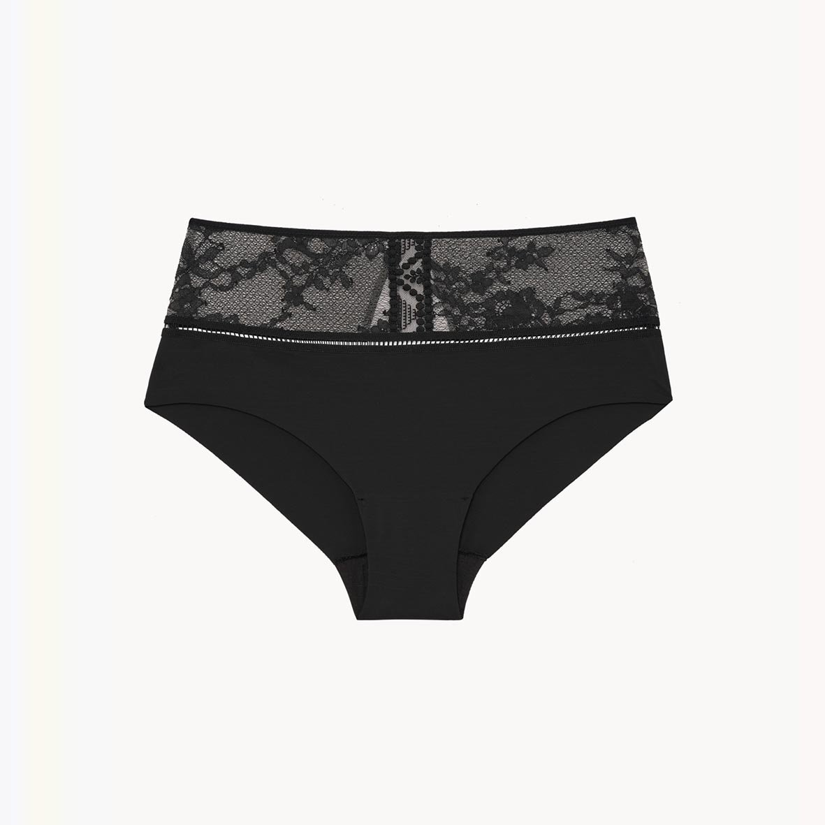 High-waisted lace panties PASSIONATA Black