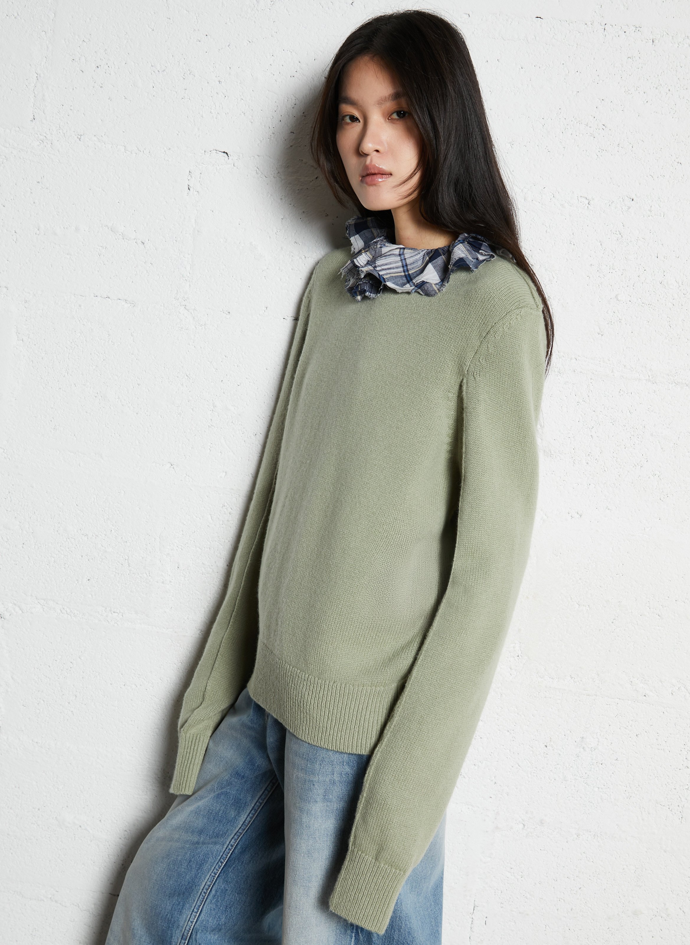 Gerade geschnittener Wollpullover LAURENCE BRAS Grun