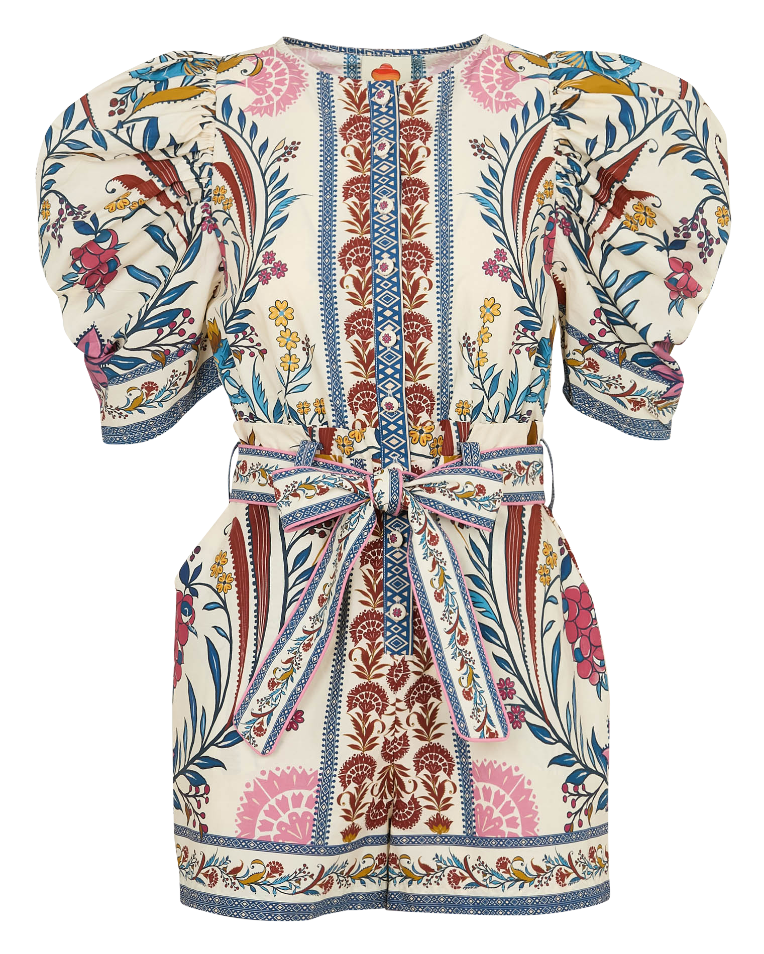 Combishort col rond imprimée  FARM RIO Beige