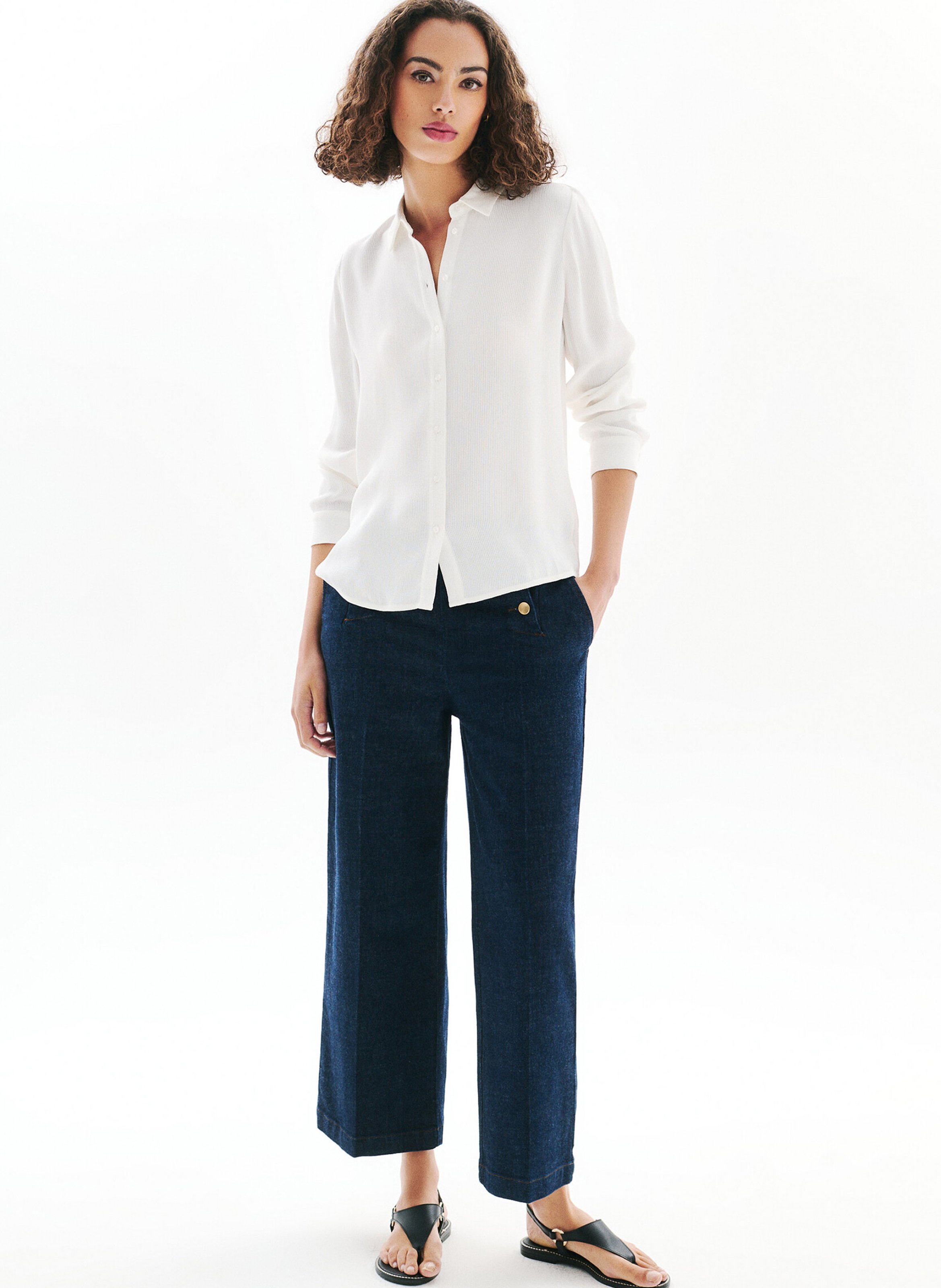 Chemise col classique CAROLL Beige