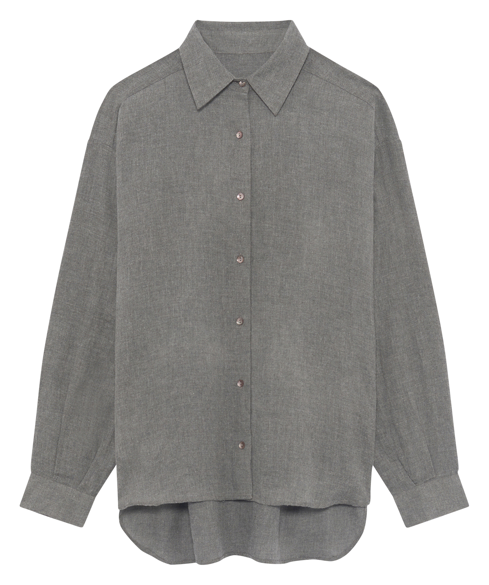 Oversized cotton-blend shirt with classic collar PABLO Grey