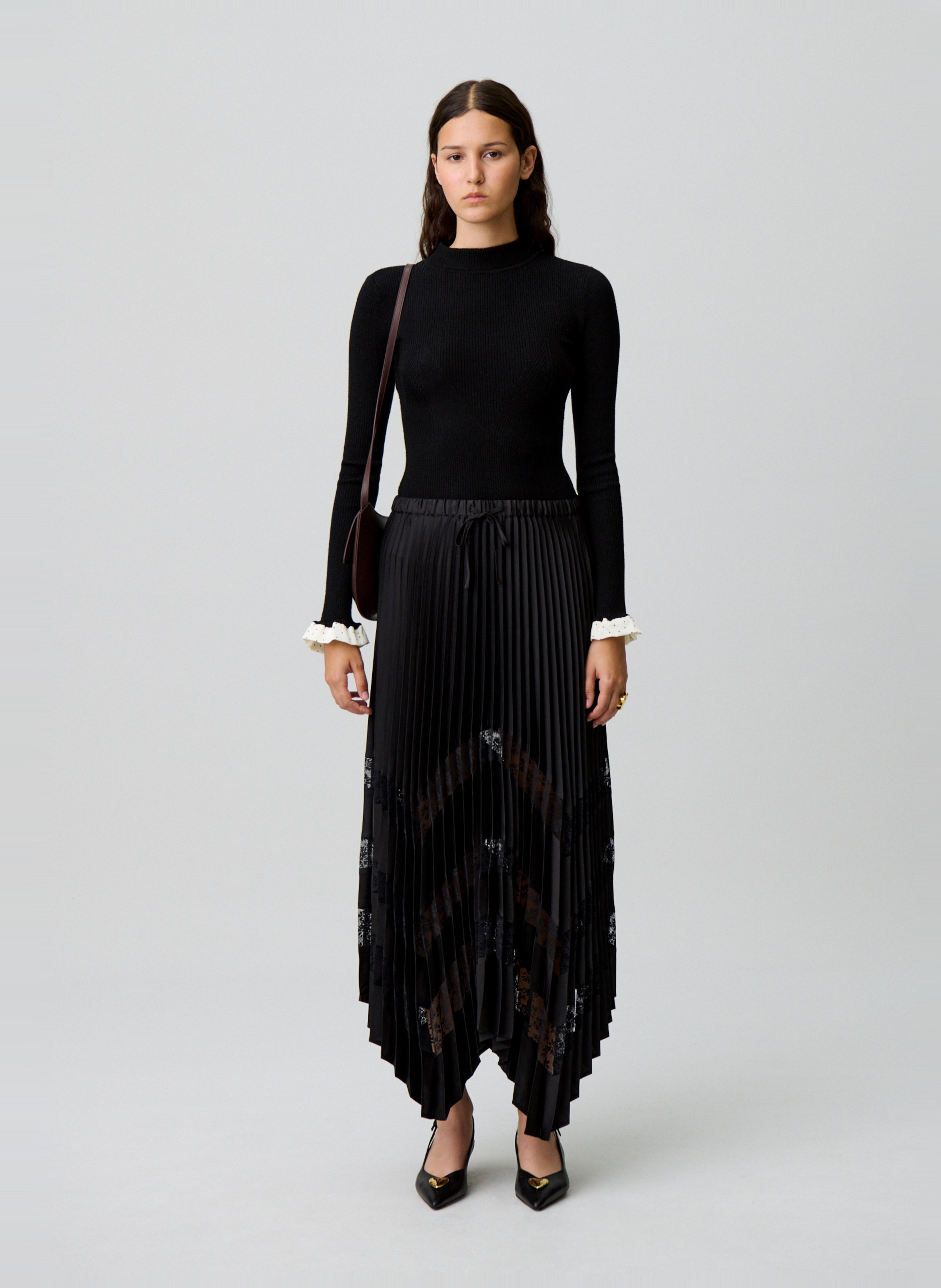 Halflange plooirok CLAUDIE PIERLOT Zwart