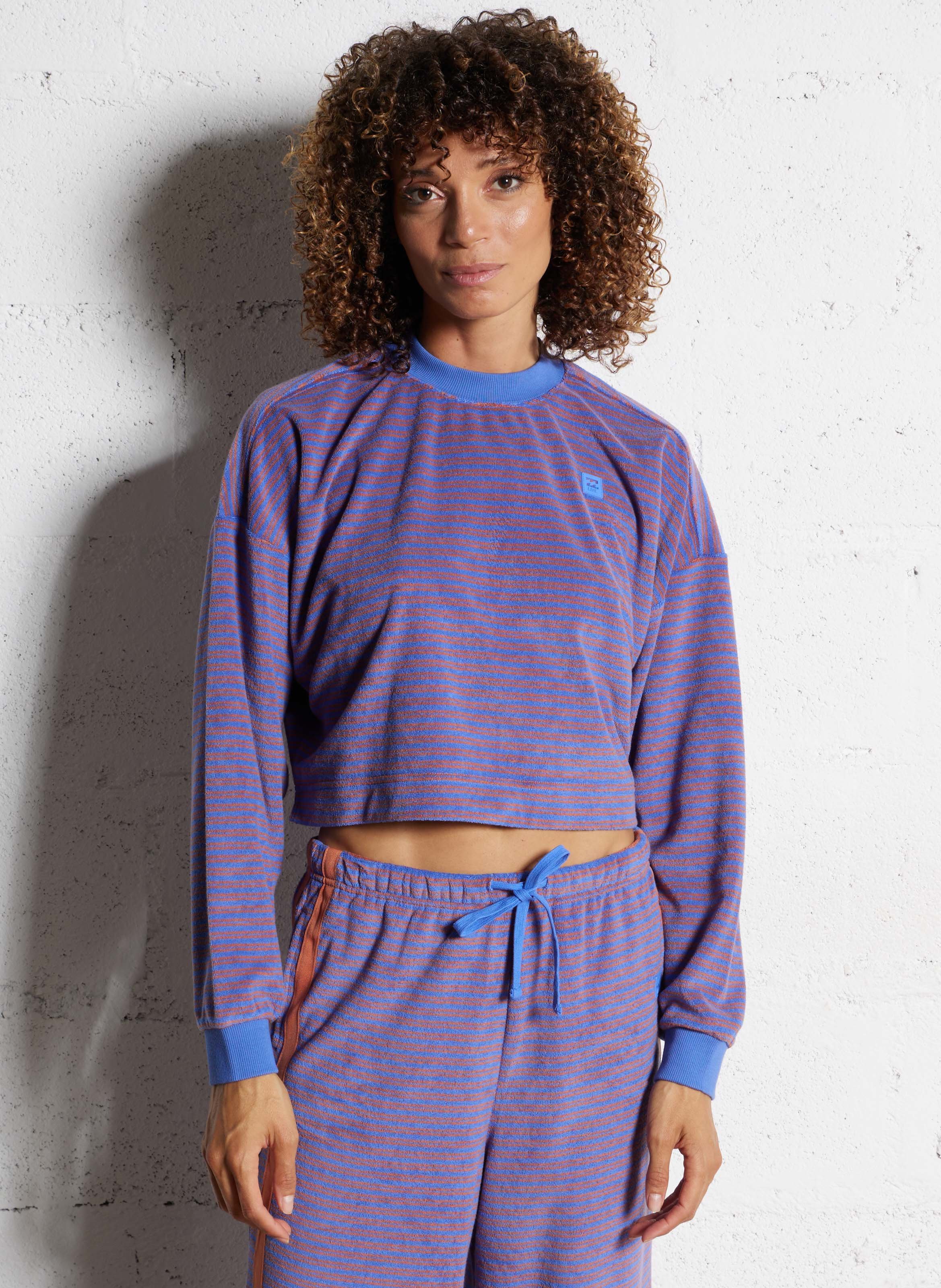 Sweat oversize col montant en coton mélangé BILLABONG Bleu