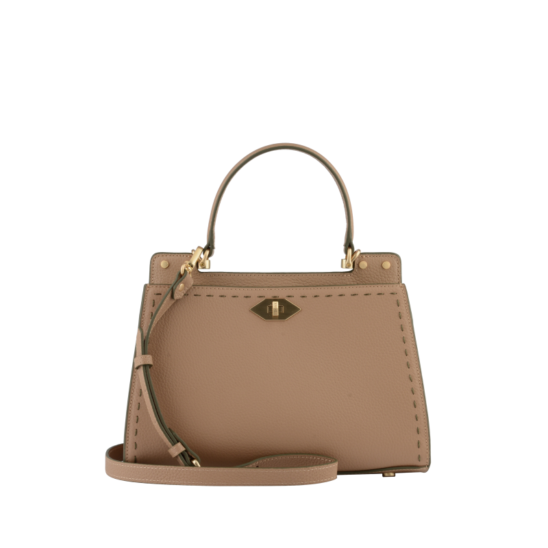 Handbag - cowhide leather POURCHET Brown