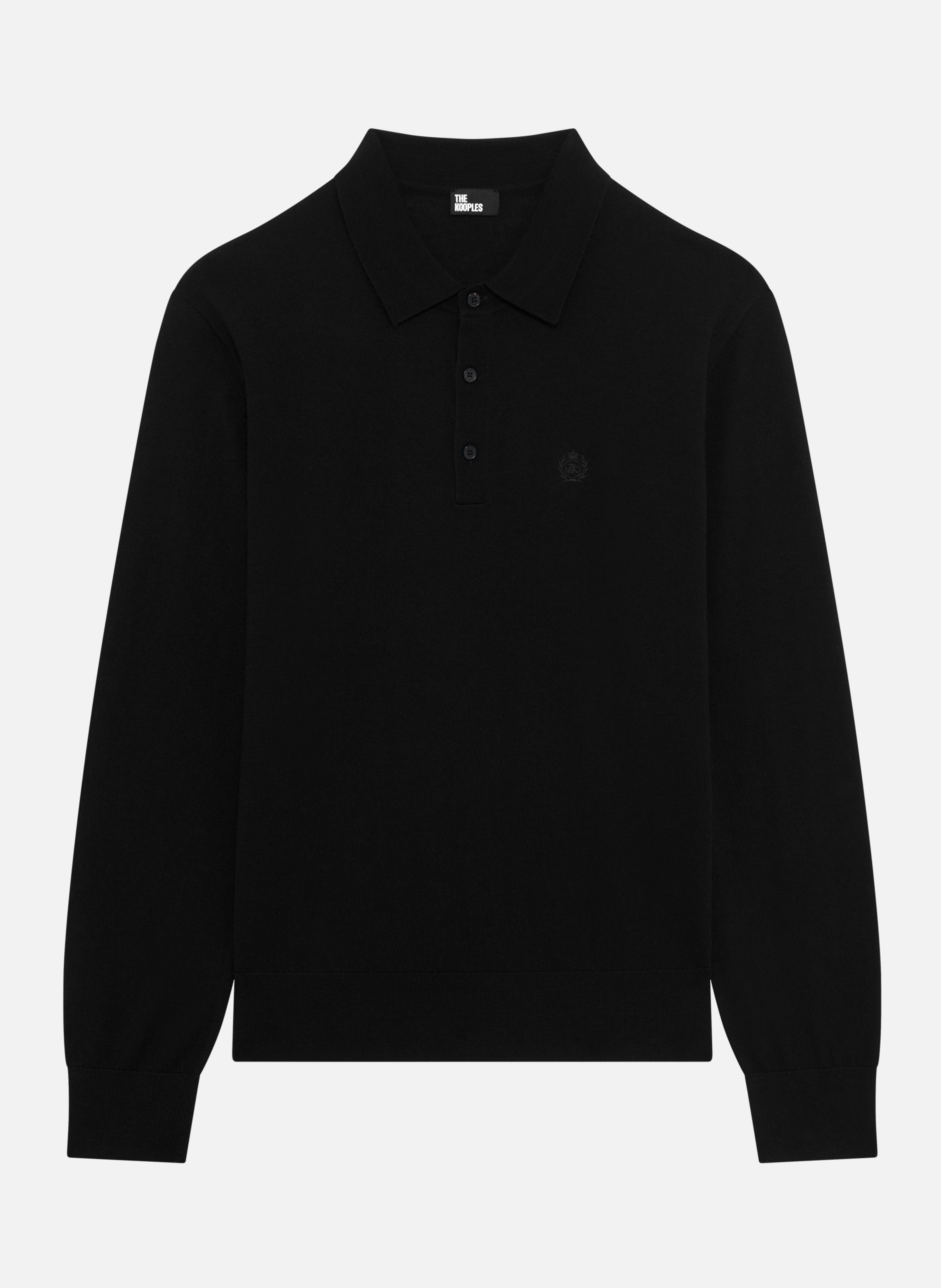 Merino wool sweater with polo collar THE KOOPLES Black