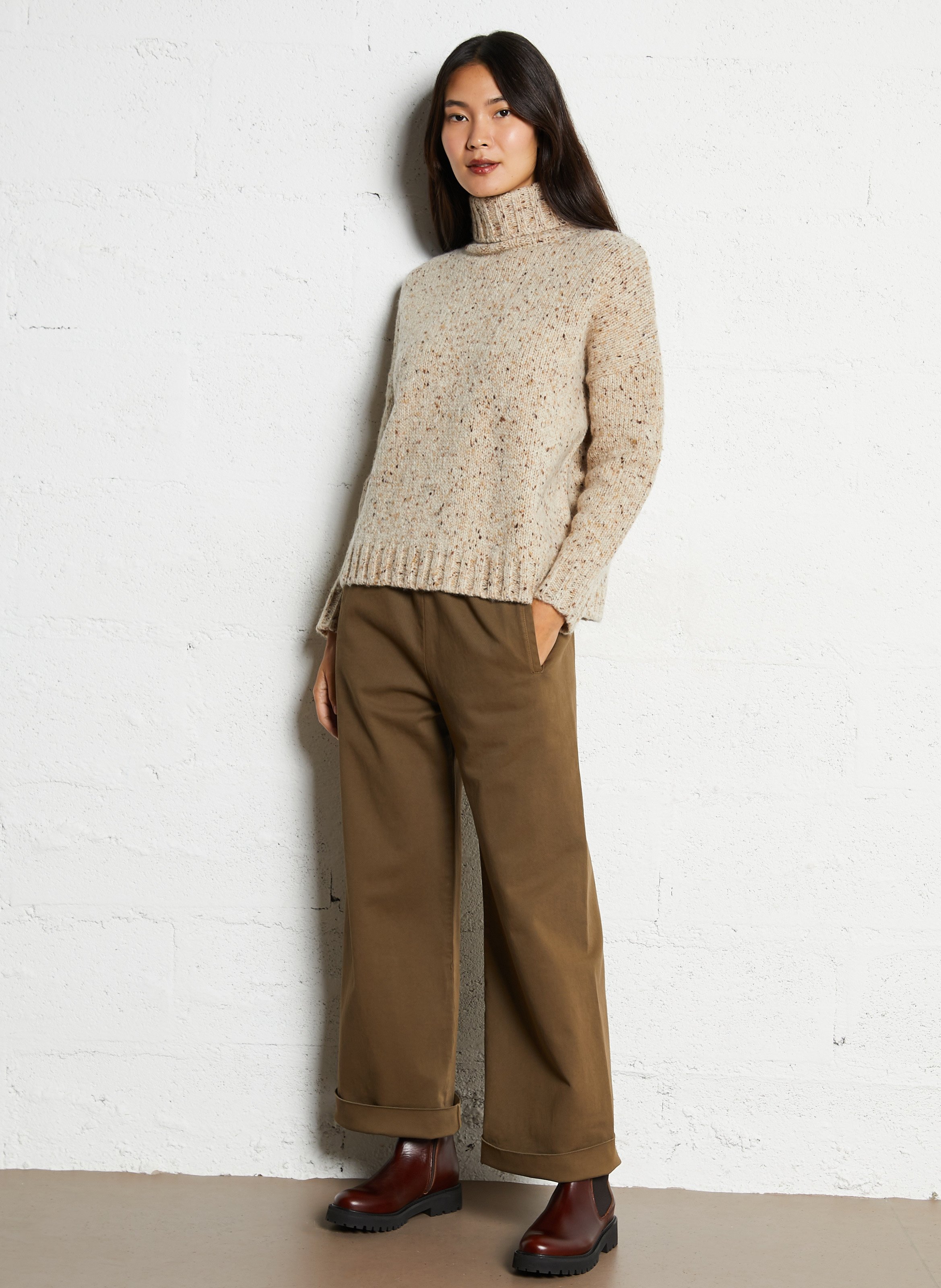 Pantalon large en coton mélangé HOD PARIS Vert