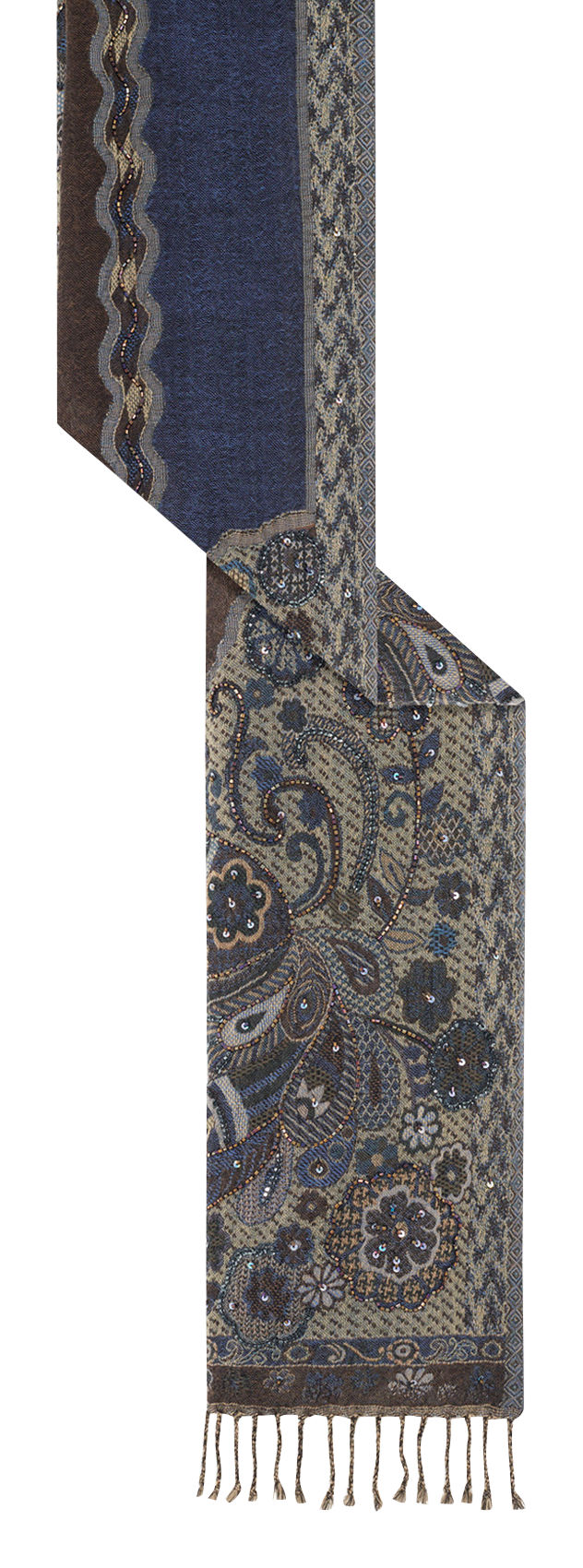 Echarpe en laine à motifs GERARD DAREL Bleu