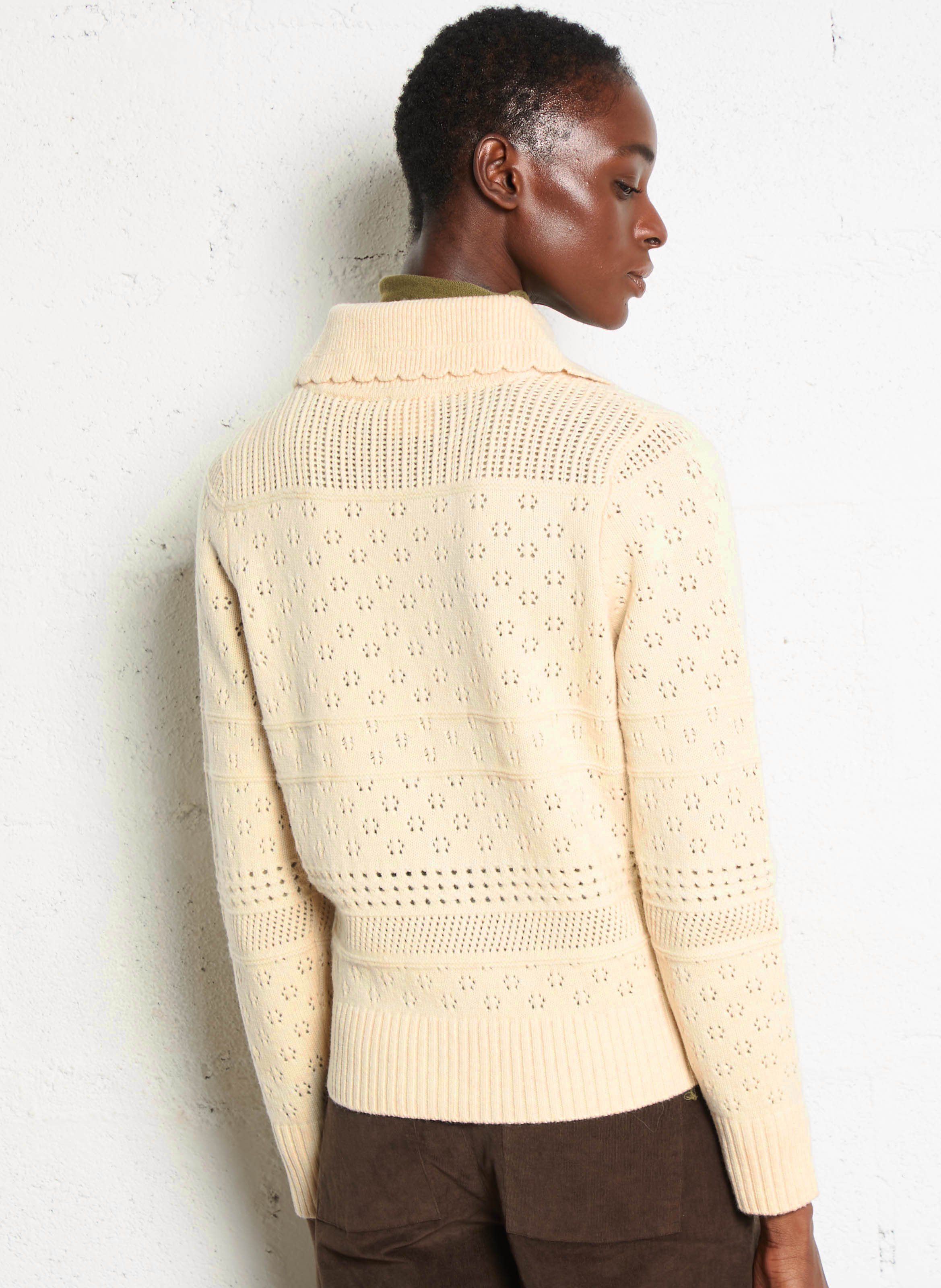 Straight wool sweater with Peter Pan collar PETITE MENDIGOTE Beige
