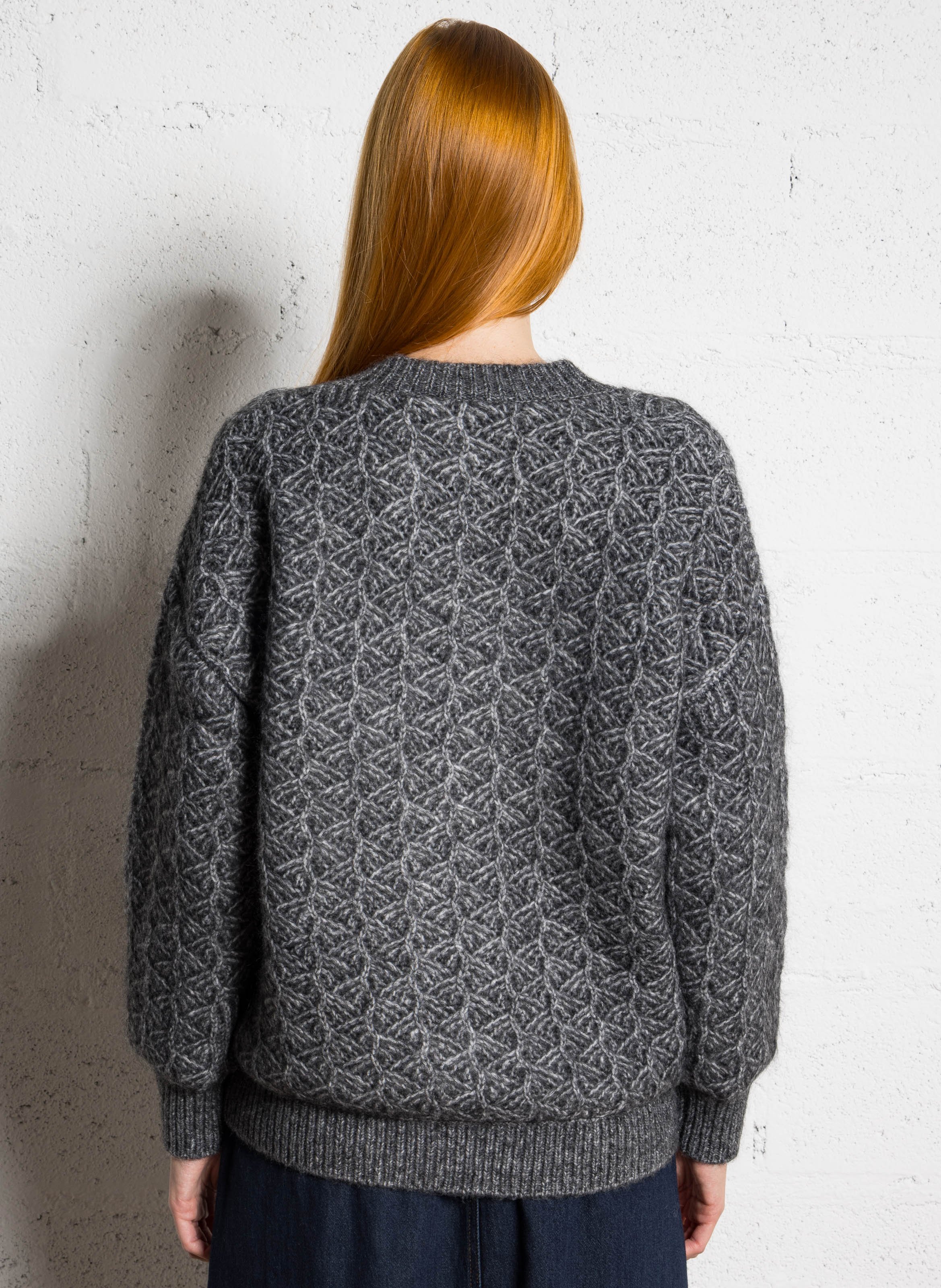 Rechte gebreide vest MAISON 123 Grijs