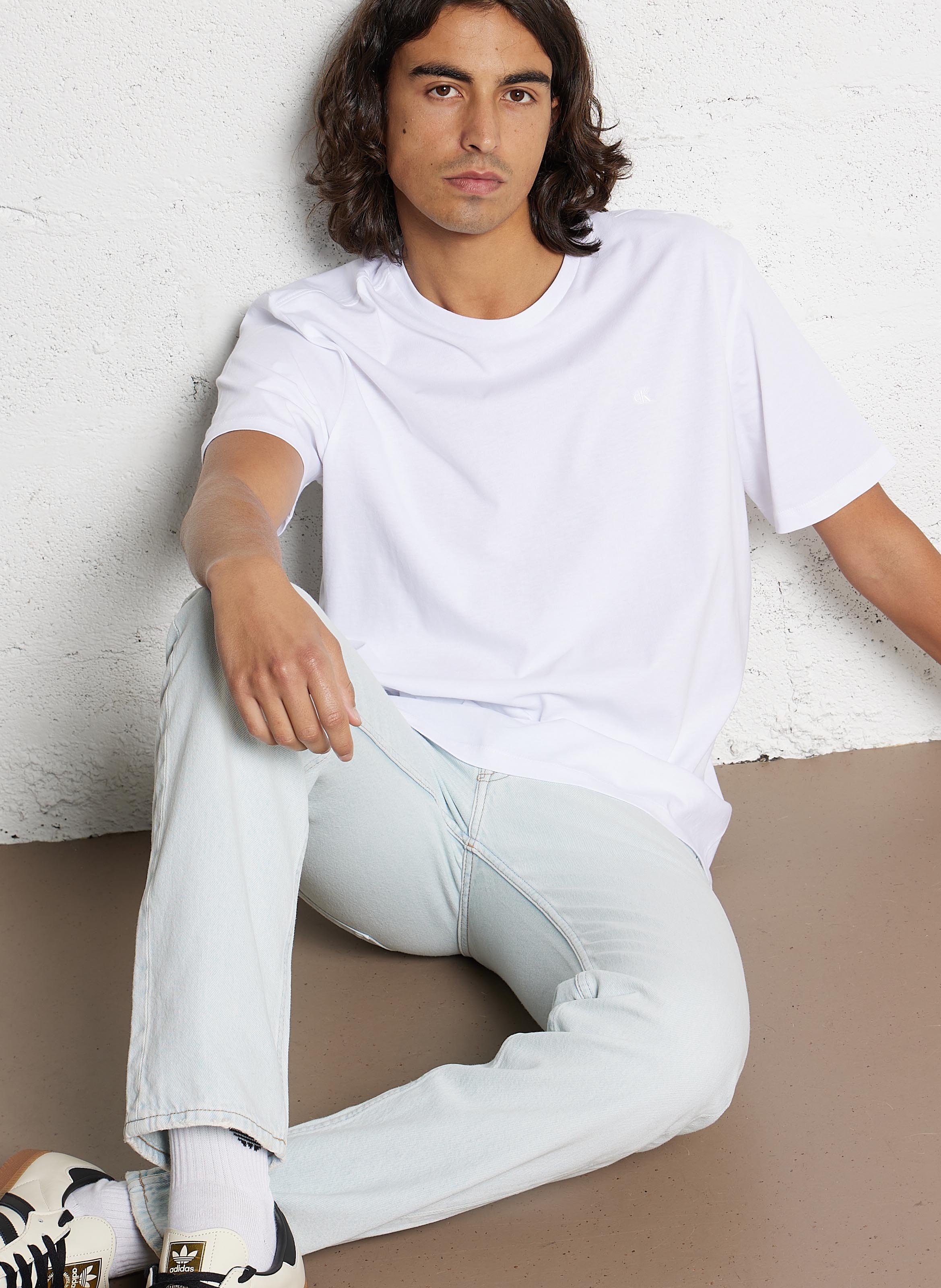 Gerade geschnittenes T-Shirt aus Baumwolle CALVIN KLEIN Weiss