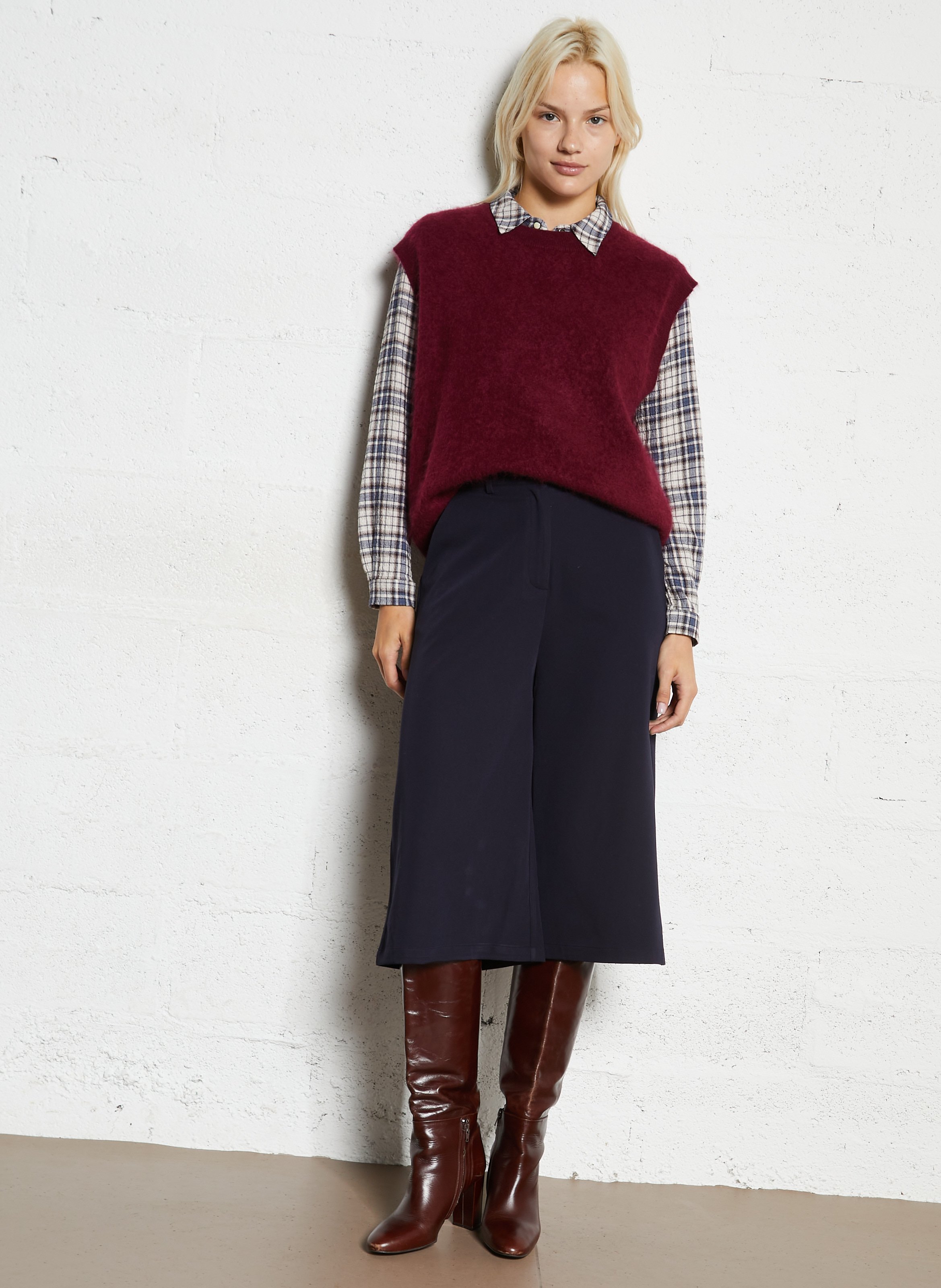 Bermuda large taille mi-haute uni LA PETITE ETOILE Bleu